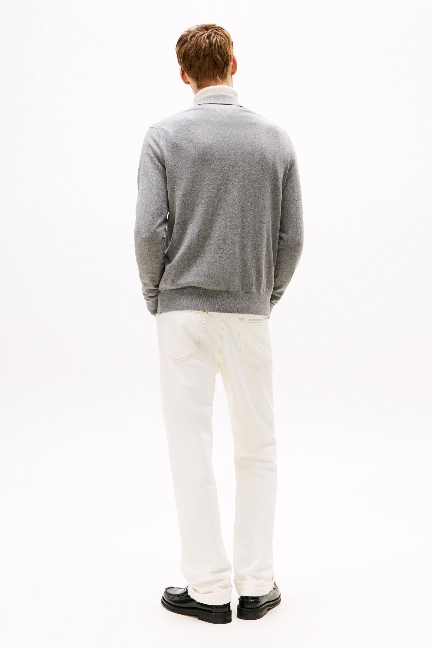 PIMA COTTON CASHMERE SWEATER MEDIUM GREY HEATHER 7