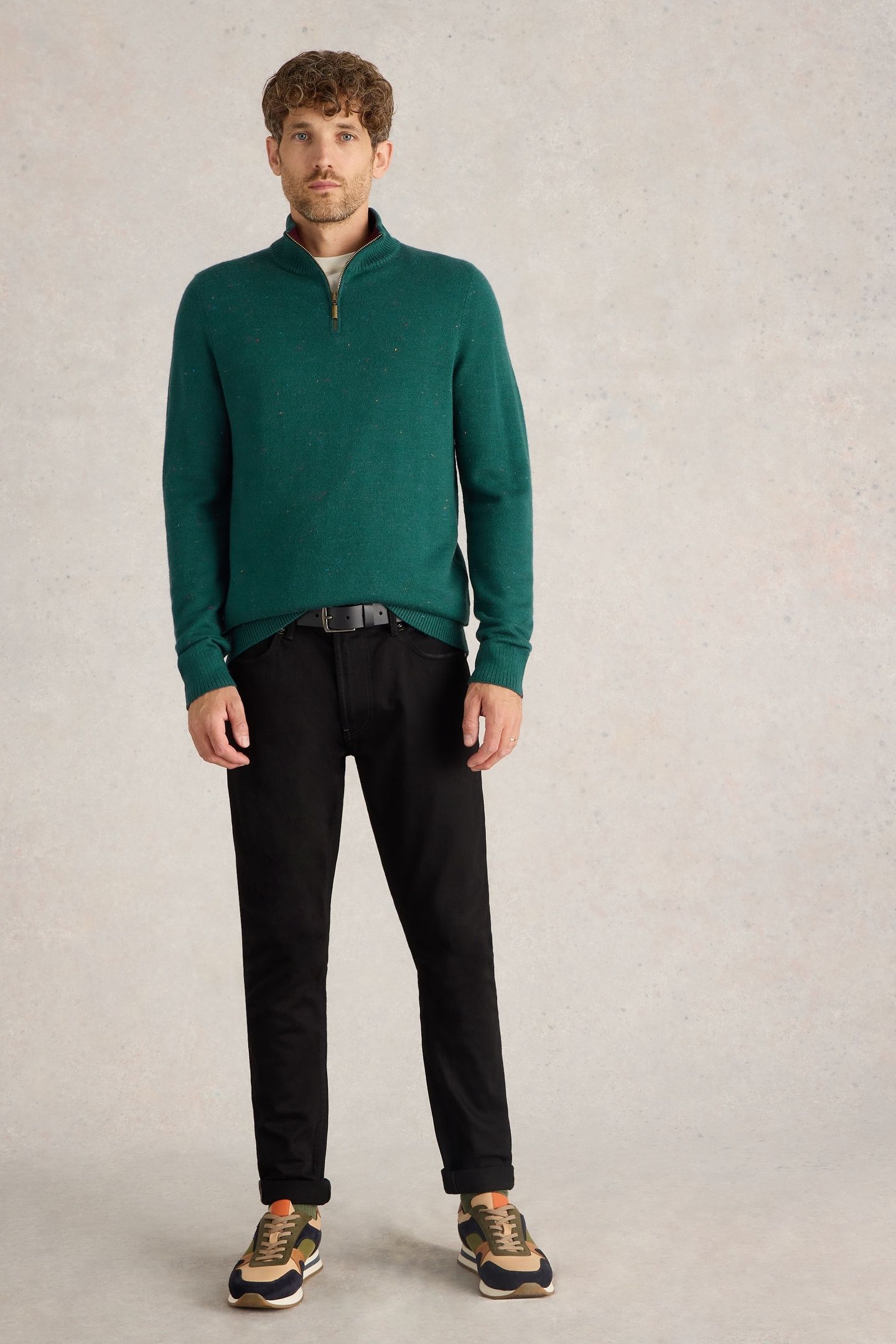 MERINO FUNNEL NECK NEP GREEN MLT 1