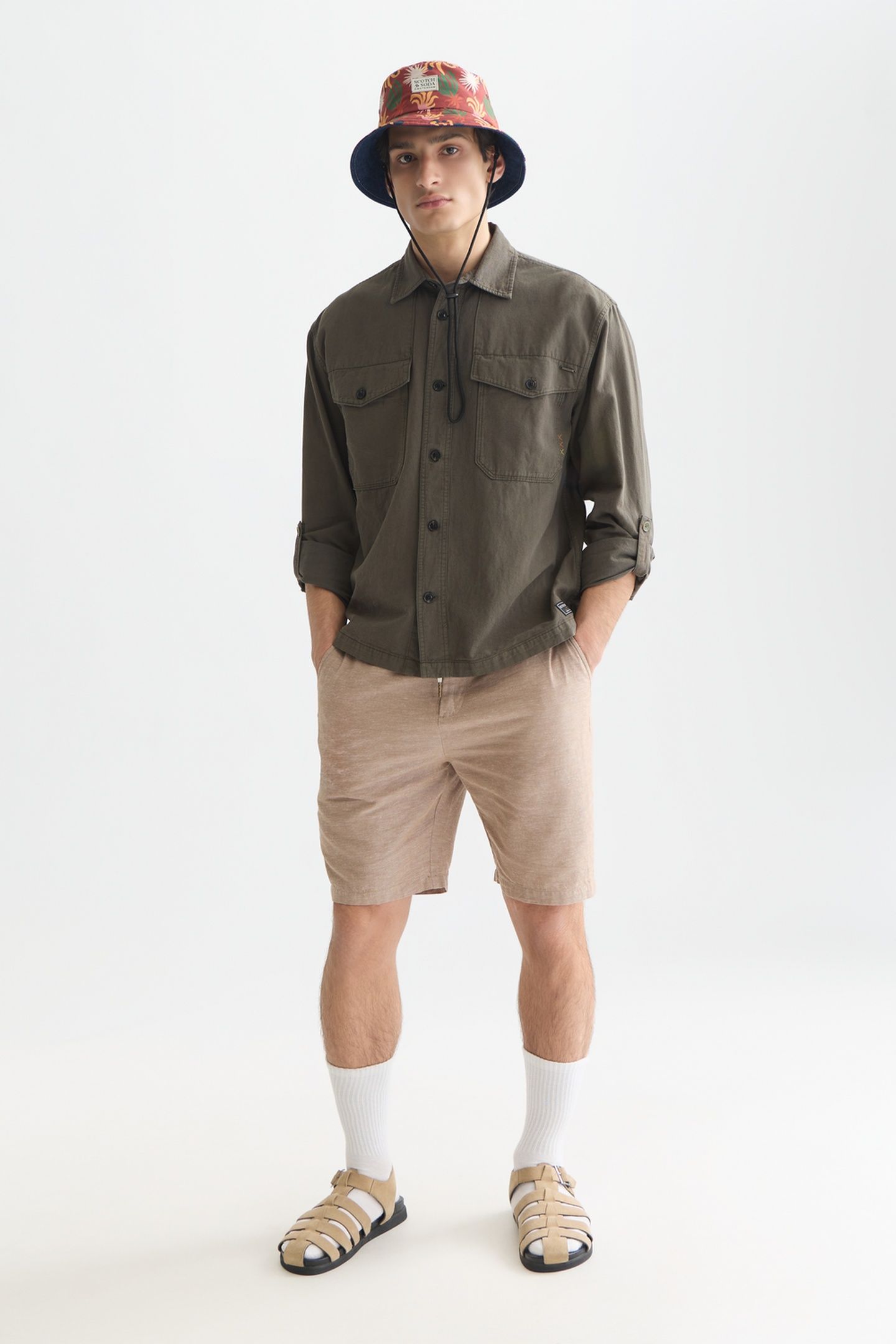 SEASONAL CORE FAVE COTTON LINEN REGULAR-FIT CHINO SHORTS LT 3