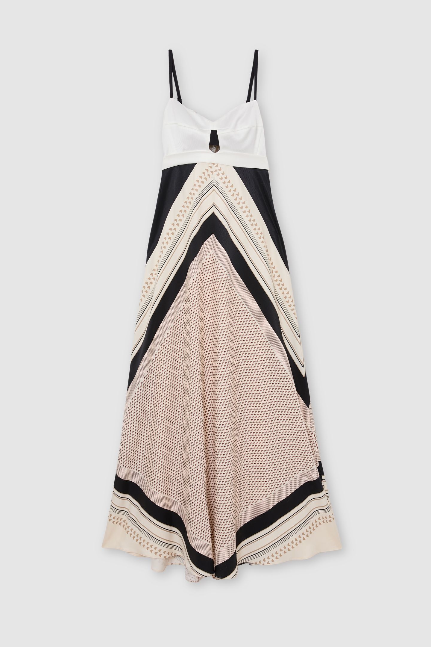SCARF PRINTED MAXI DRESS IVORY/BLACK 5