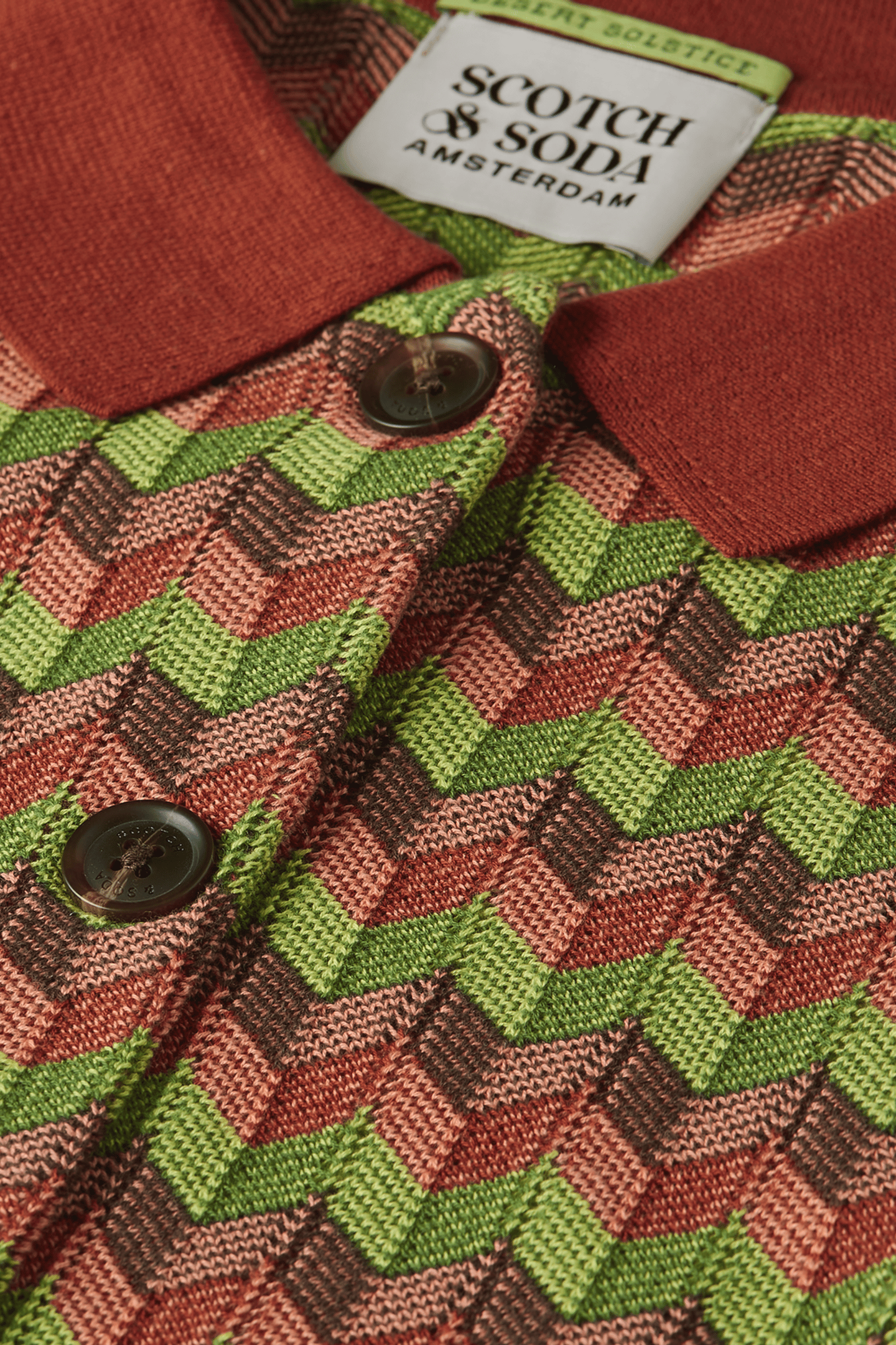 JACQUARD KNITTED JACKET BURNT HENNA 7