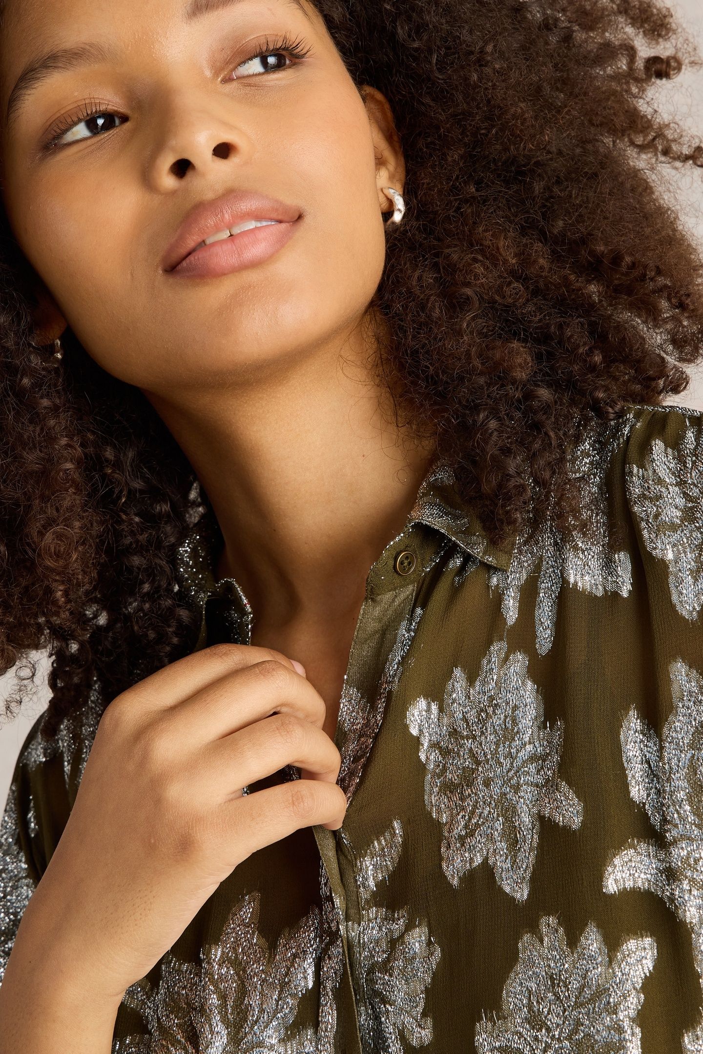 PHOEBE JACQUARD SHIRT GREEN MLT 5