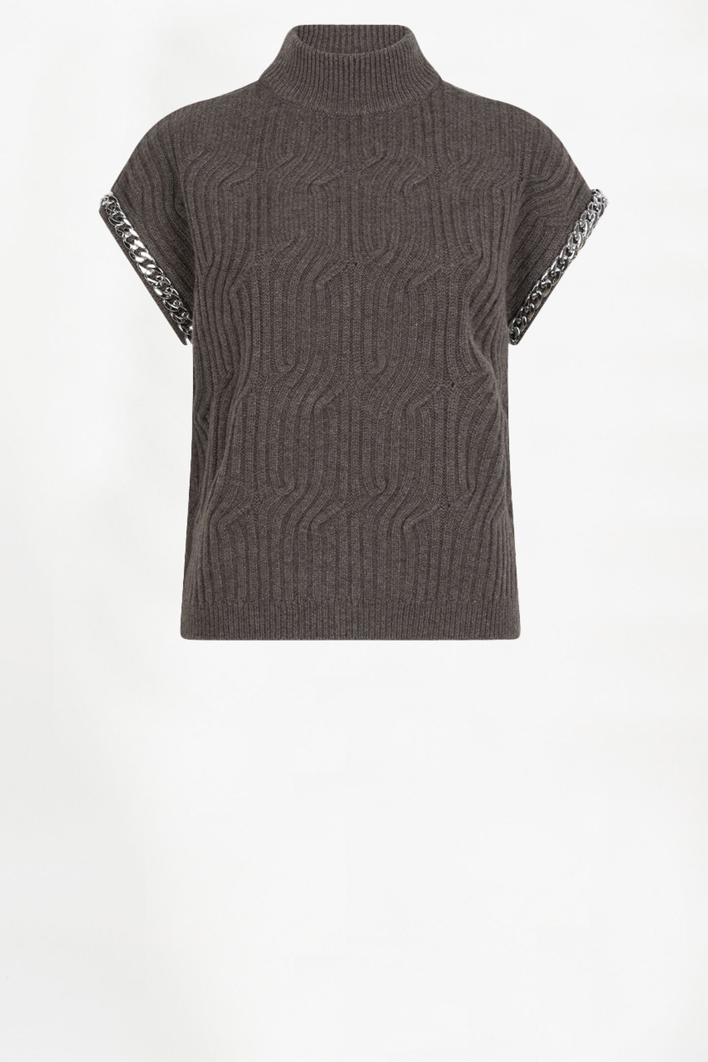 MELOE SLEEVELESS CHAIN SWEATER ANTIQUE GREY 4
