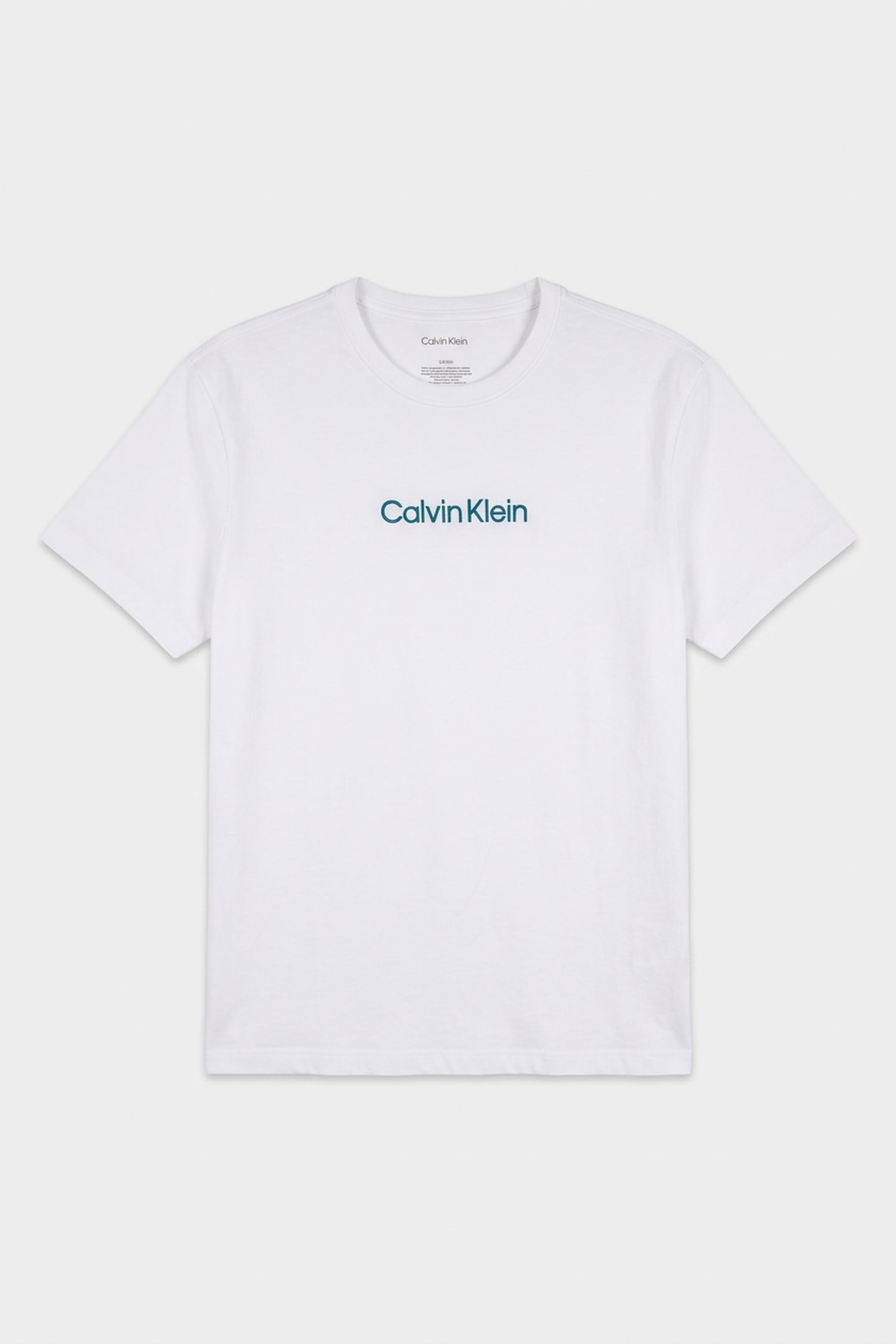 S/S CREW NECK CLASSIC WHITE W/DEEP LAGOON LOGO 3