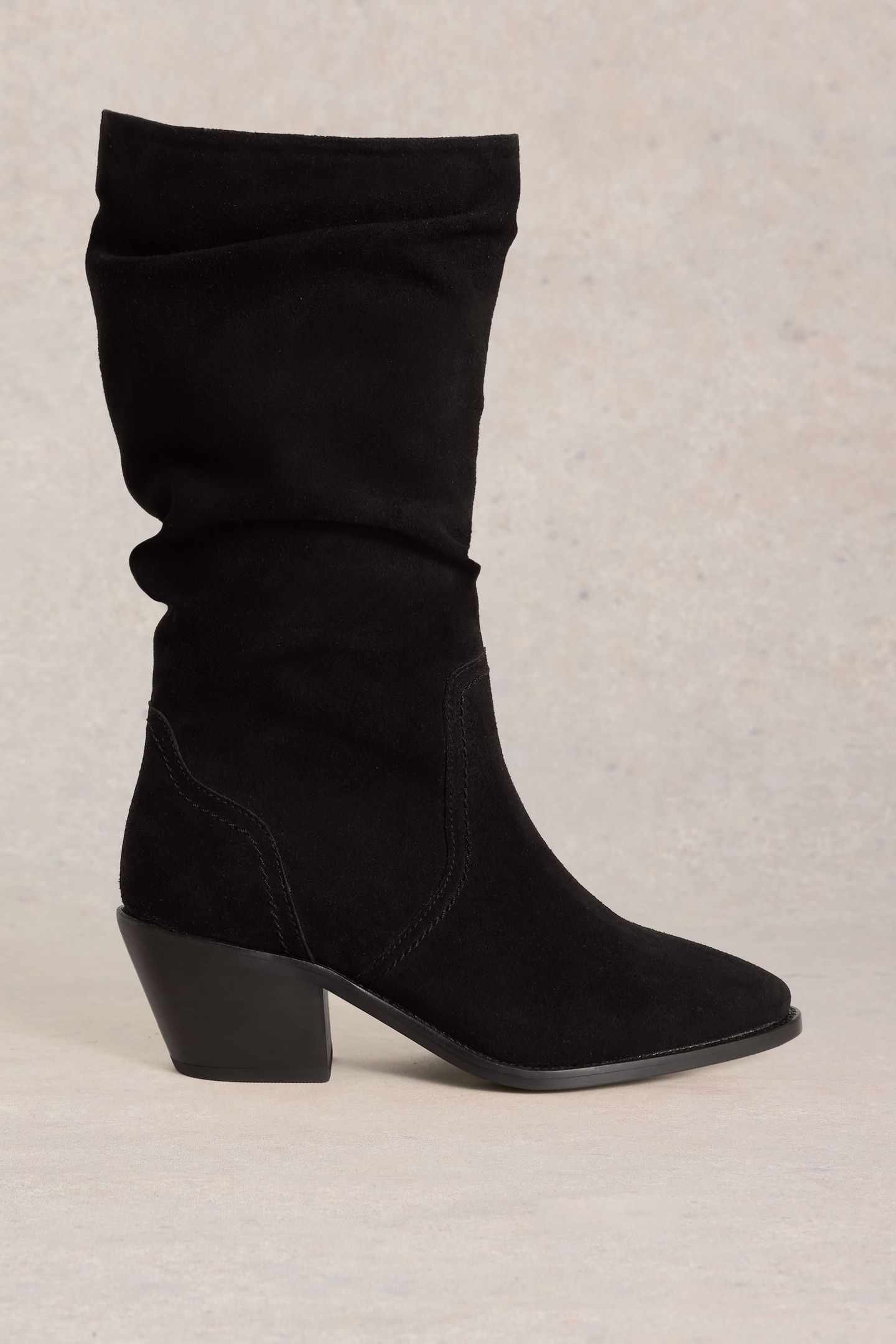 AZALEA SUEDE MID SLOUCH BOOT PURE BLK 1