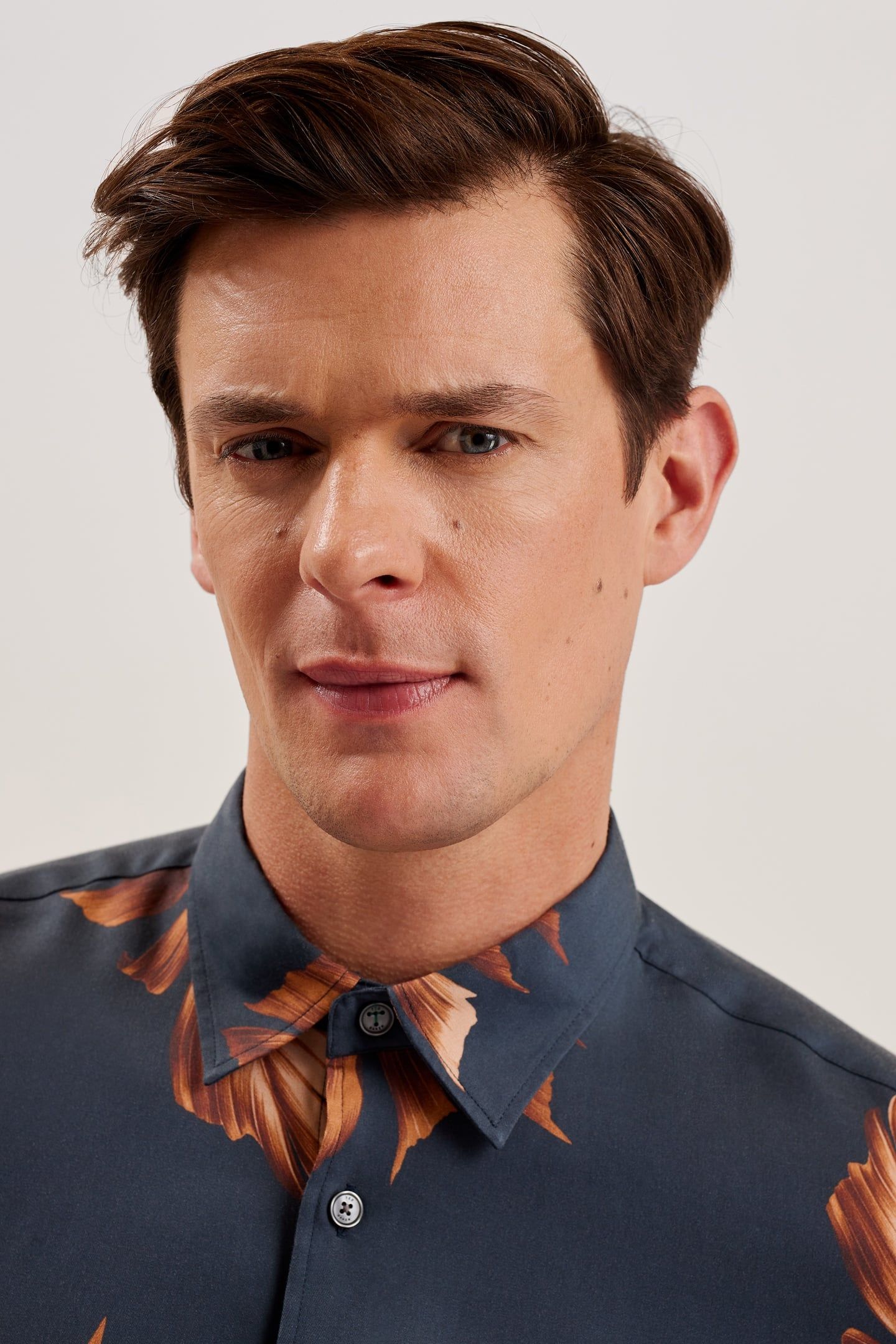 COLTONS LS REGULAR LEAF PRINTED SHIRT NAVY 3