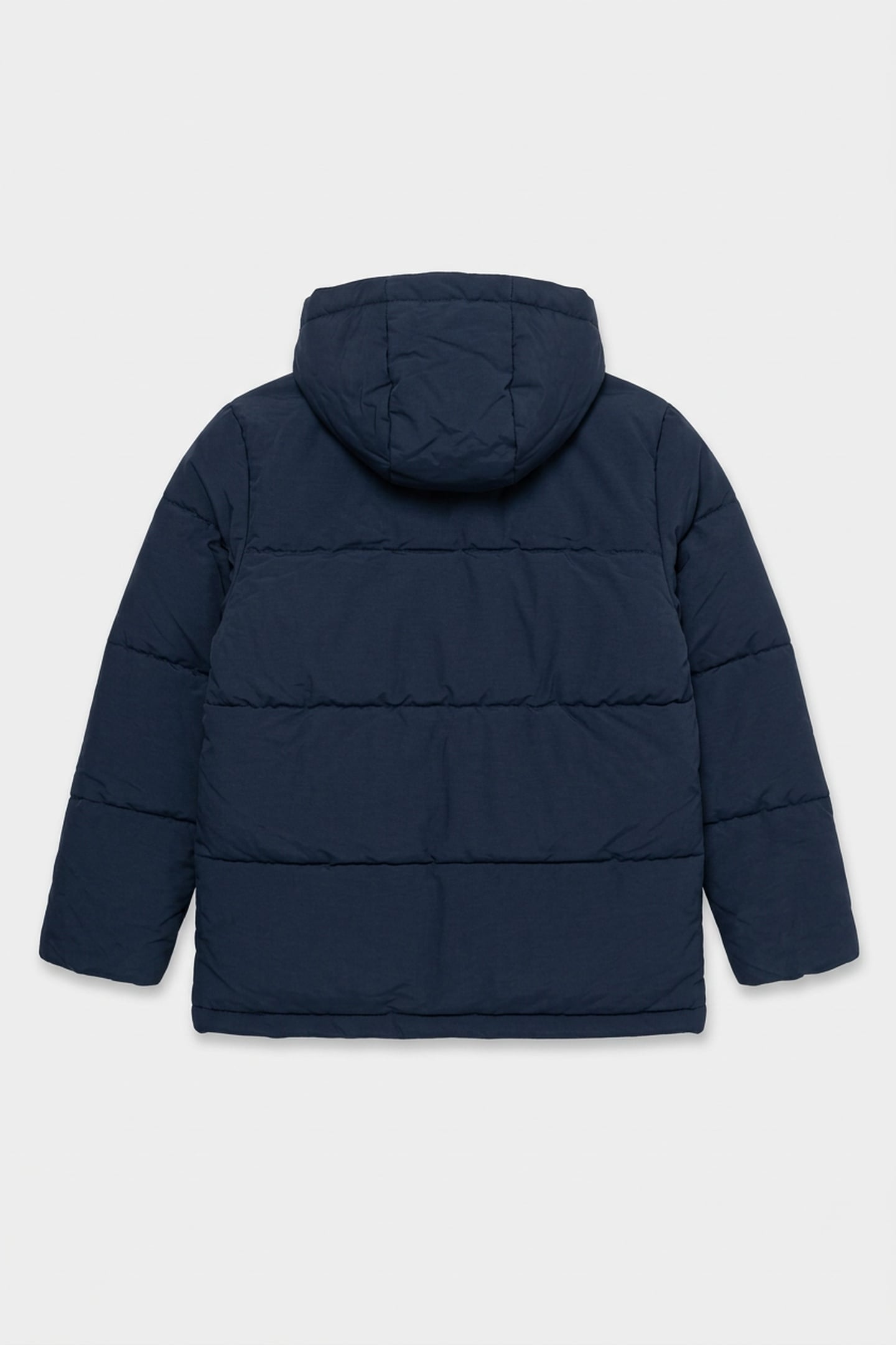 BOYS WIDE BAFFLE PUFFA COAT NAVY 3