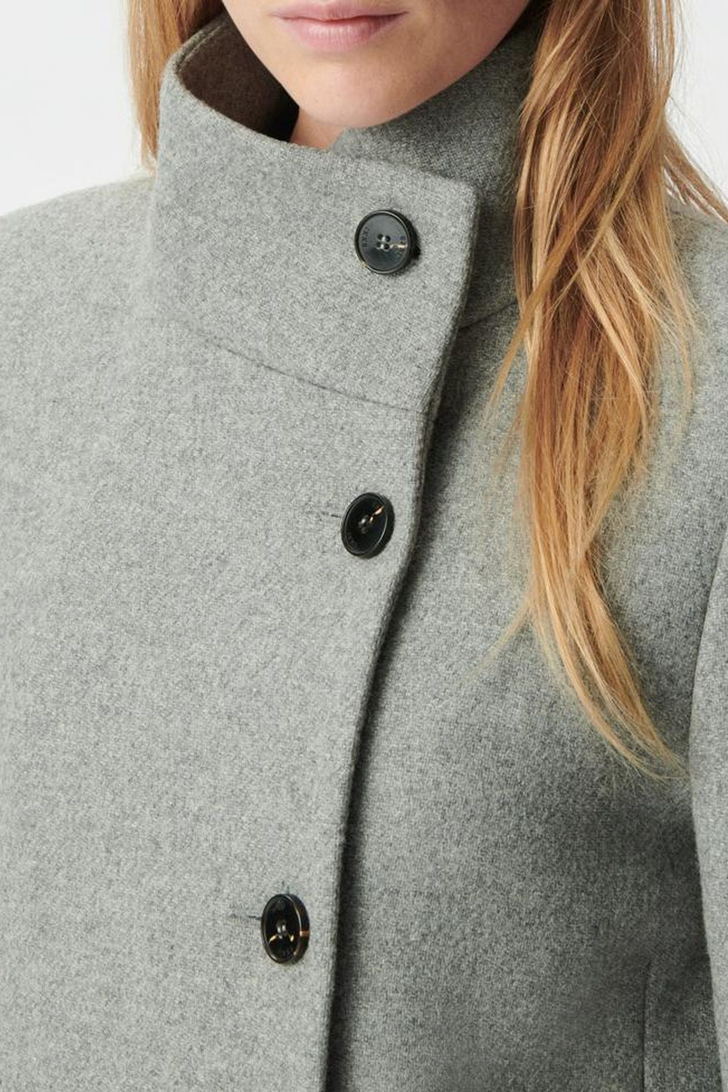 GREY COAT WITH ASYMMETRIC BUTTONING 8