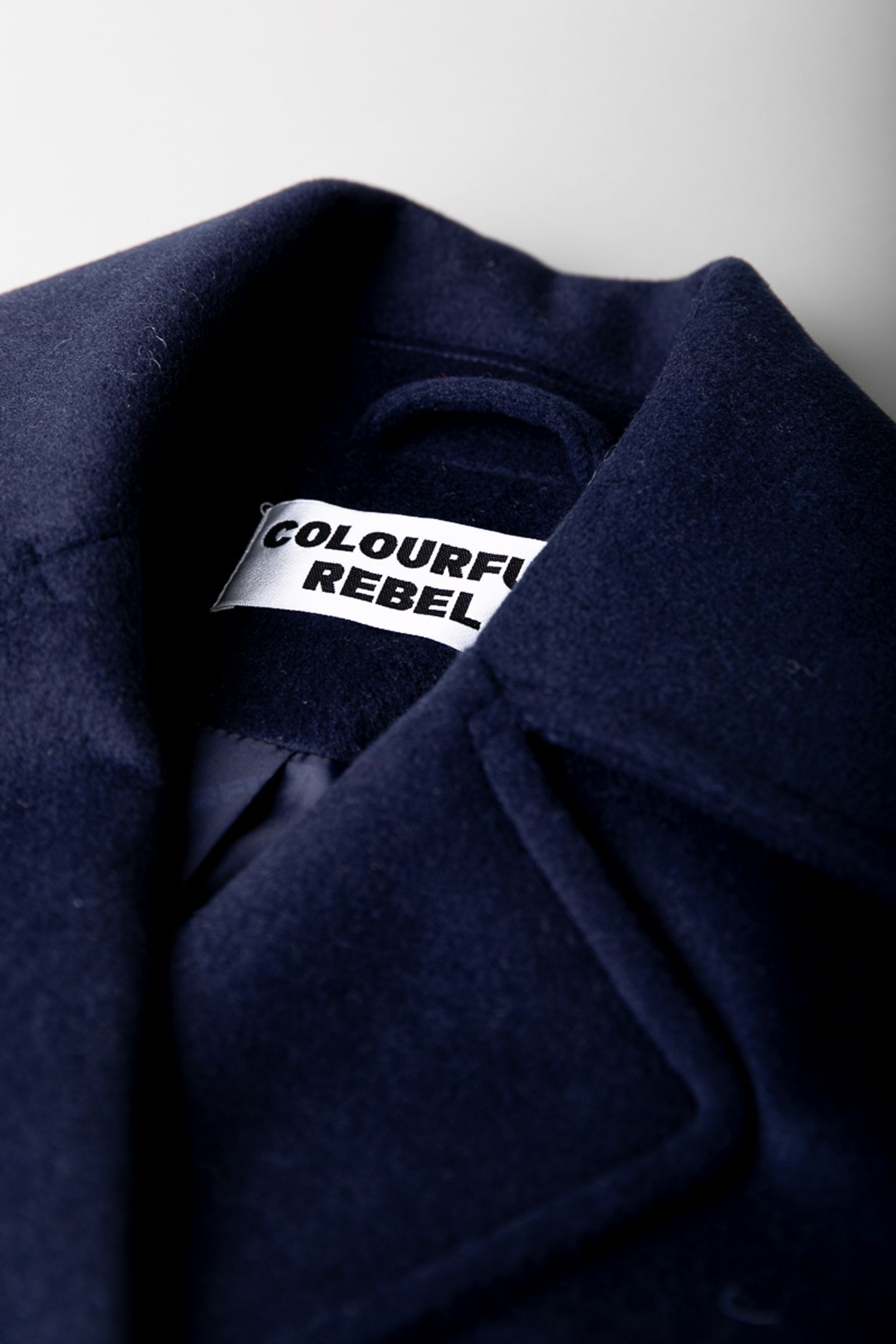 ZANIA DOUBLE BREASTED WOOL LONG COAT NAVY 7
