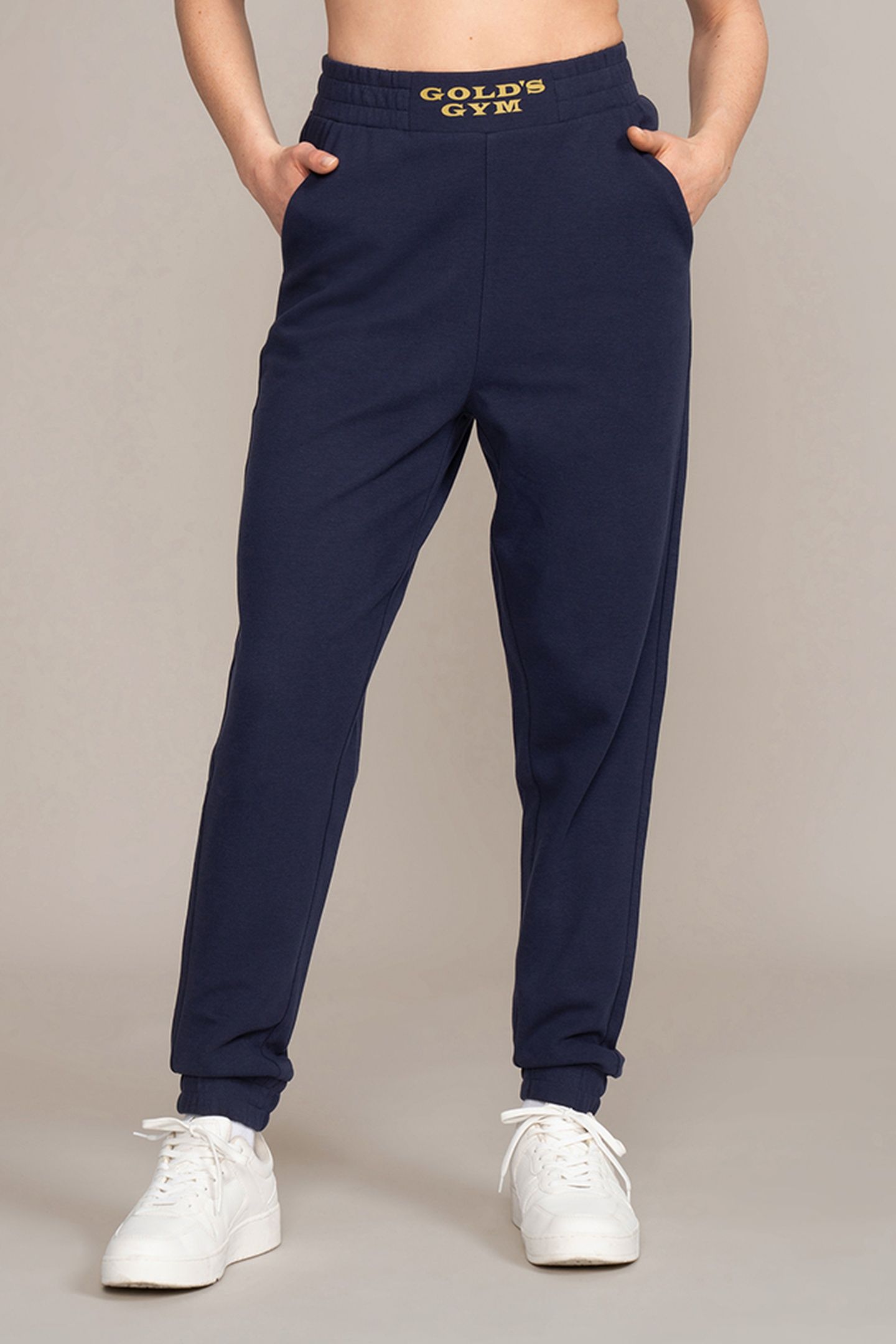 LADIES SWEAT PANTS RUBBER PRINT NAVY 2