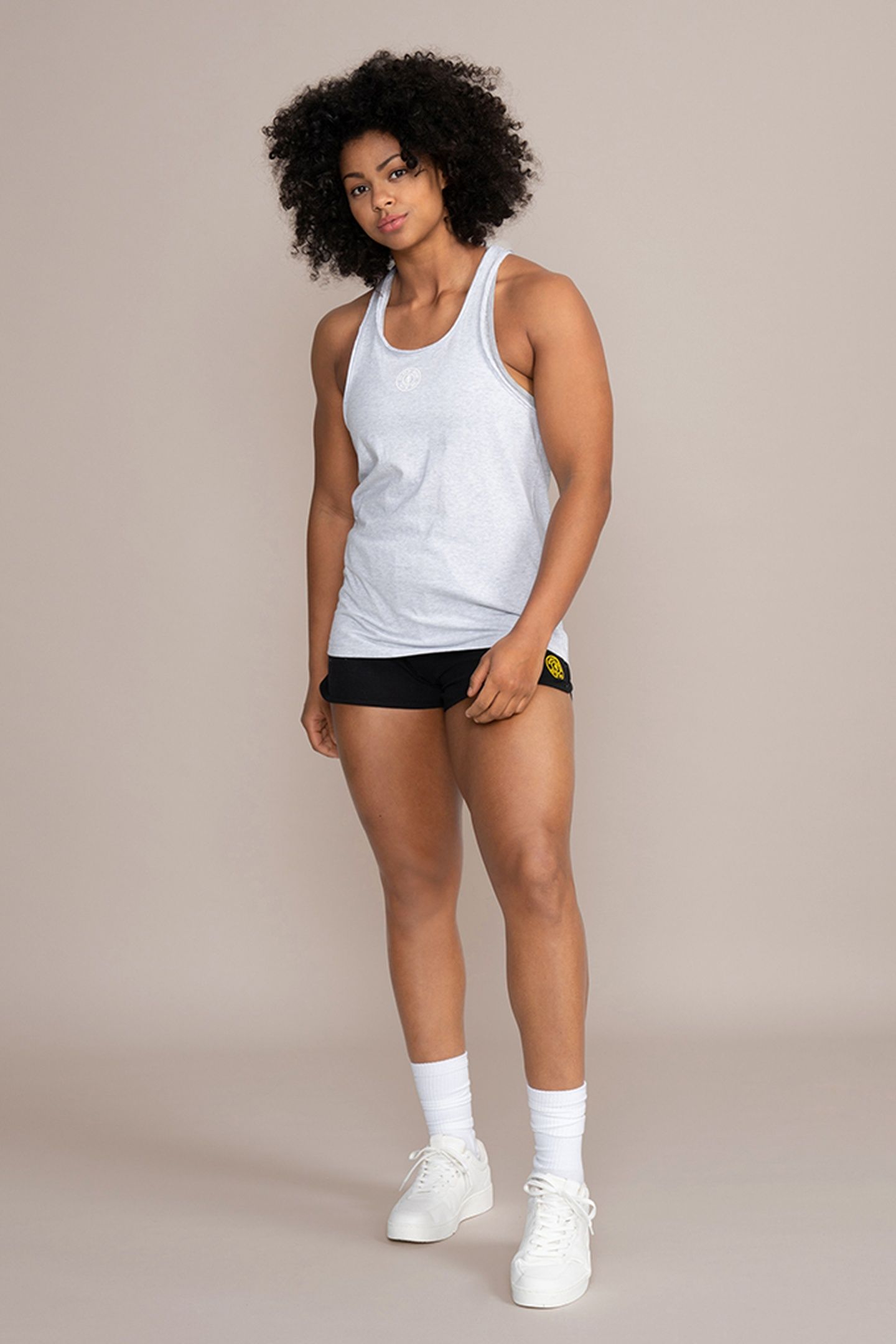 LADIES CLASSIC TANK WEIGHT PLATE GREY 2