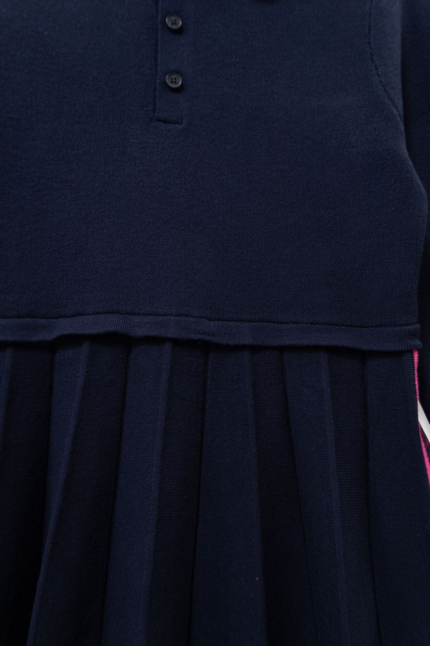 GIRLS’ NAVY KNIT PLEATED LONG-SLEEVED DRESS 4
