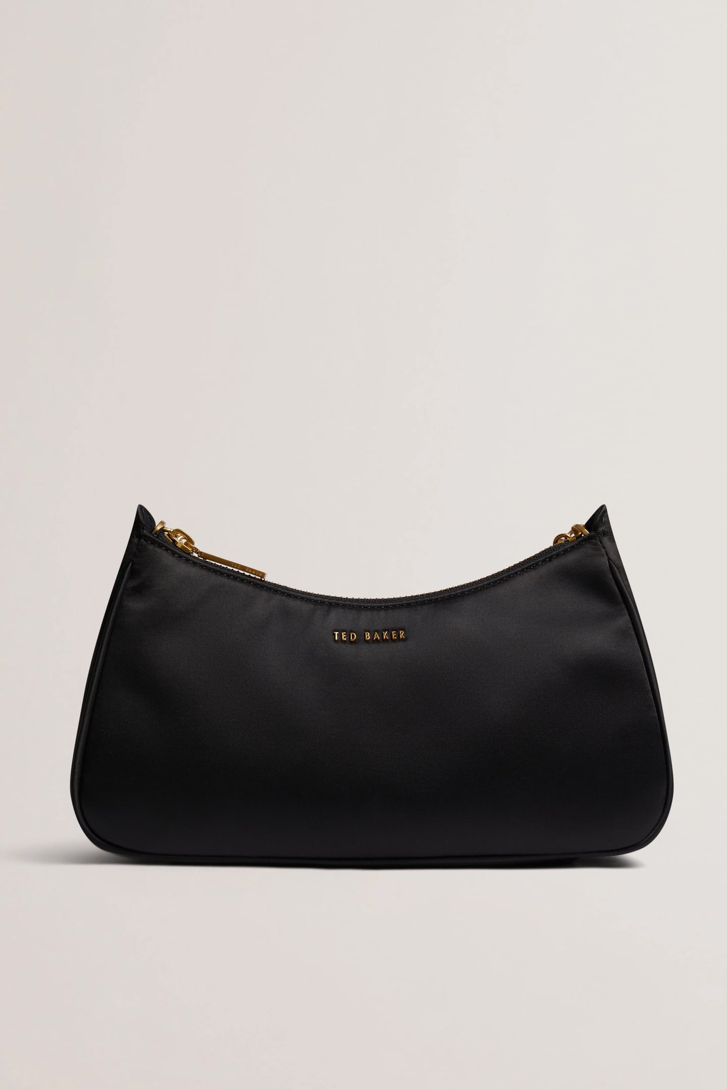 AGNISE CHAIN DETAIL SATIN SHOULDER BAG BLACK 2