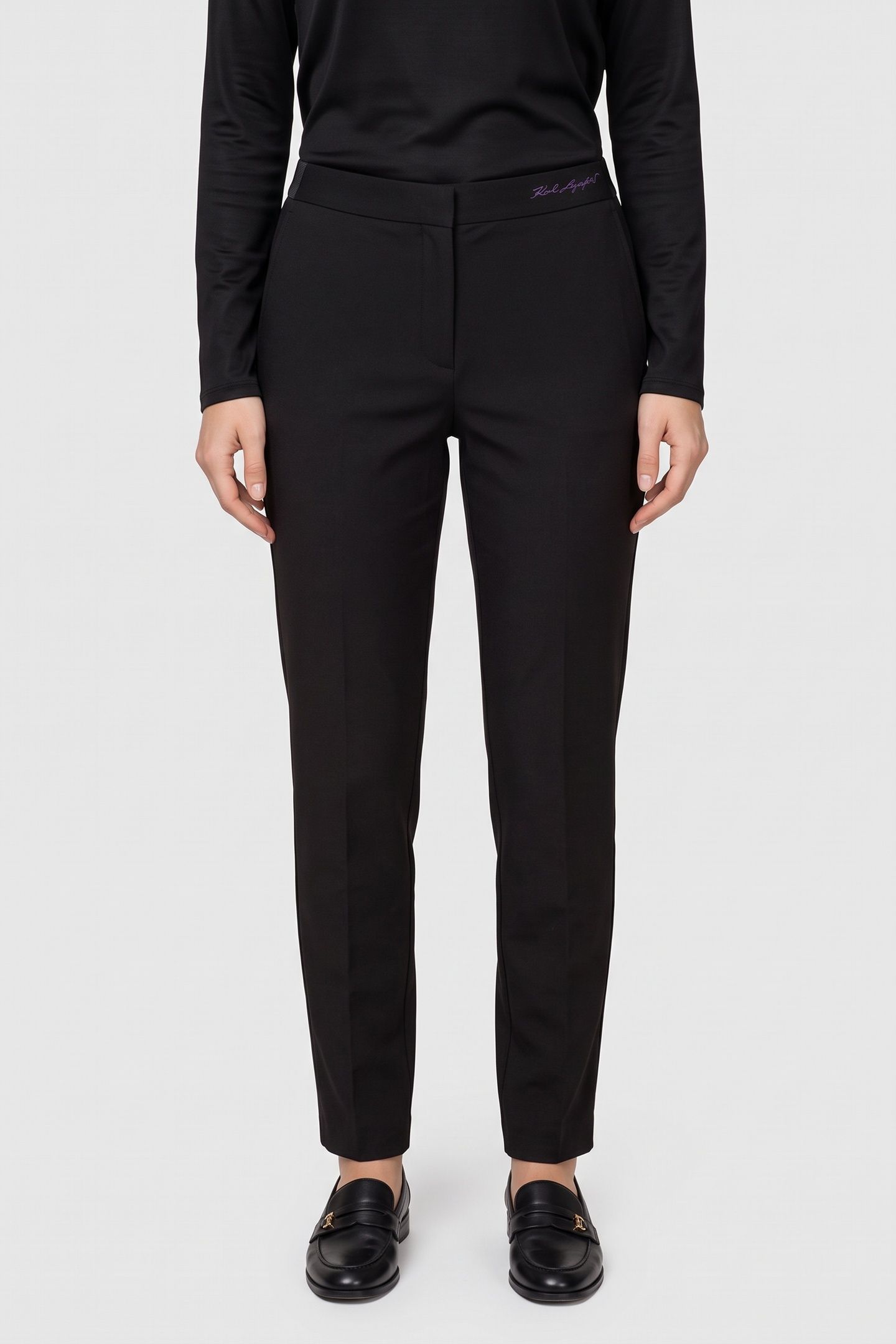 ELASTIC WAIST PUNTO PANTS BLACK 2
