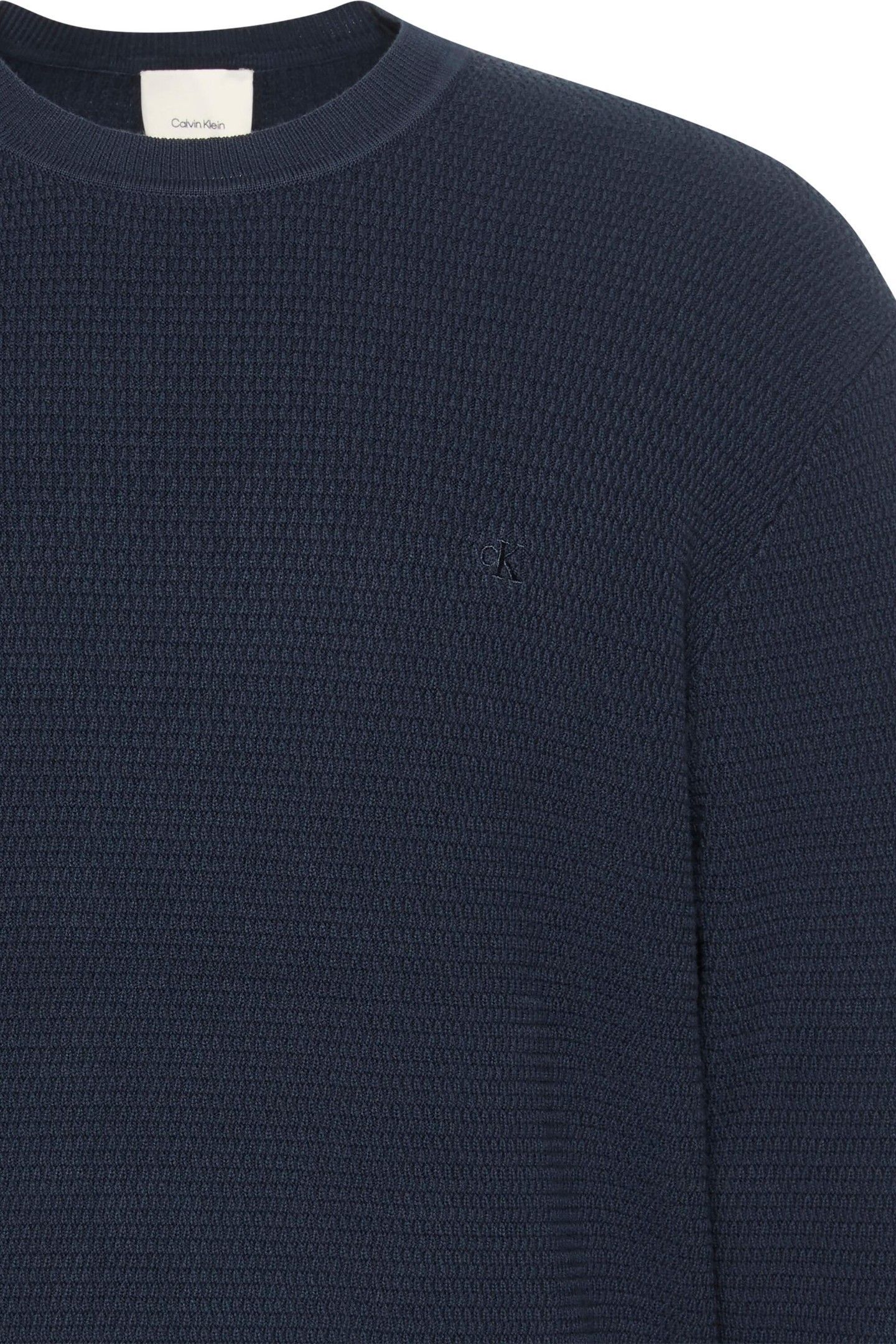 LS TEXTURE COTTON CREW DARK SAPPHIRE 3