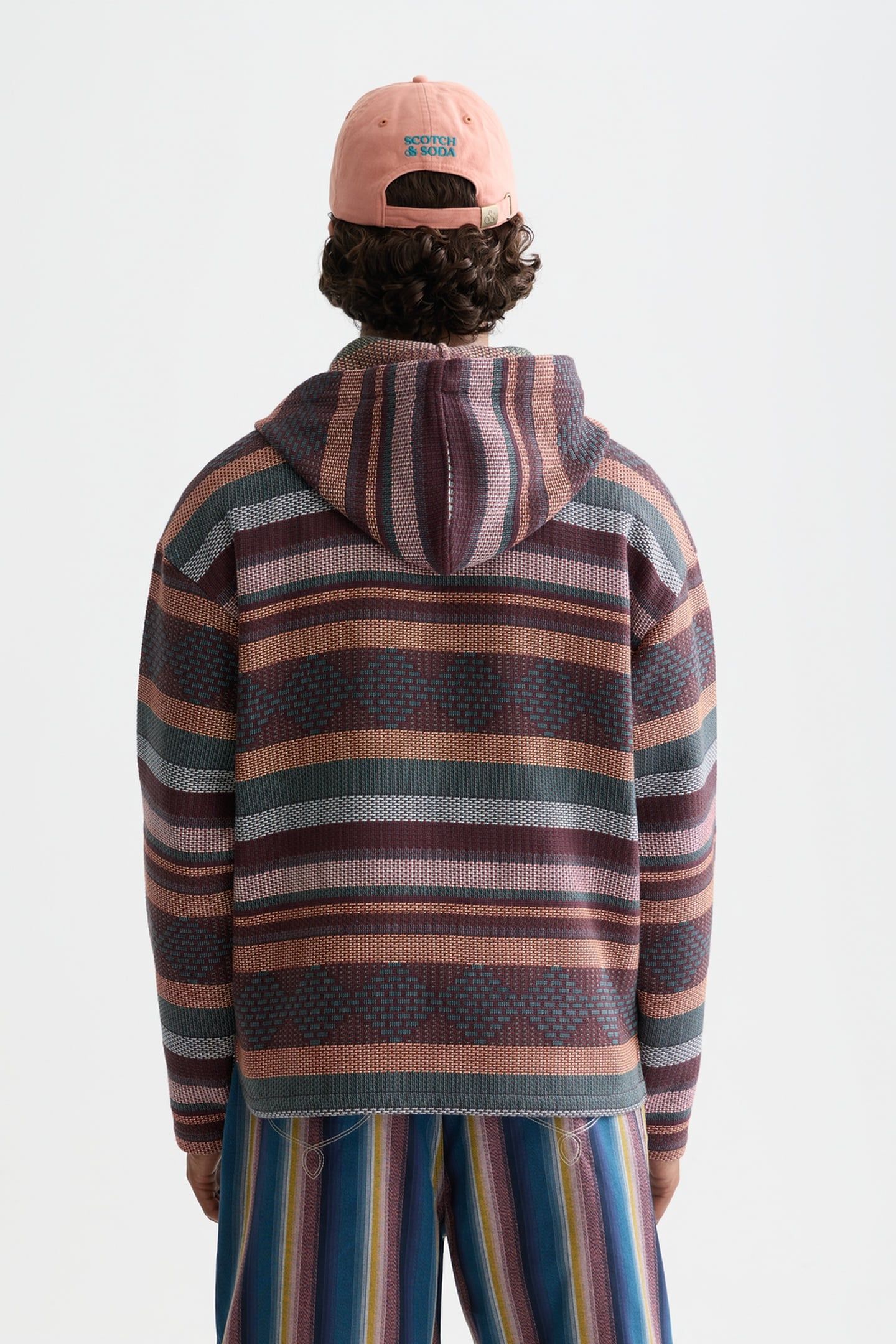 JACQUARD RELAXED-FIT HOODIE NAVY 2