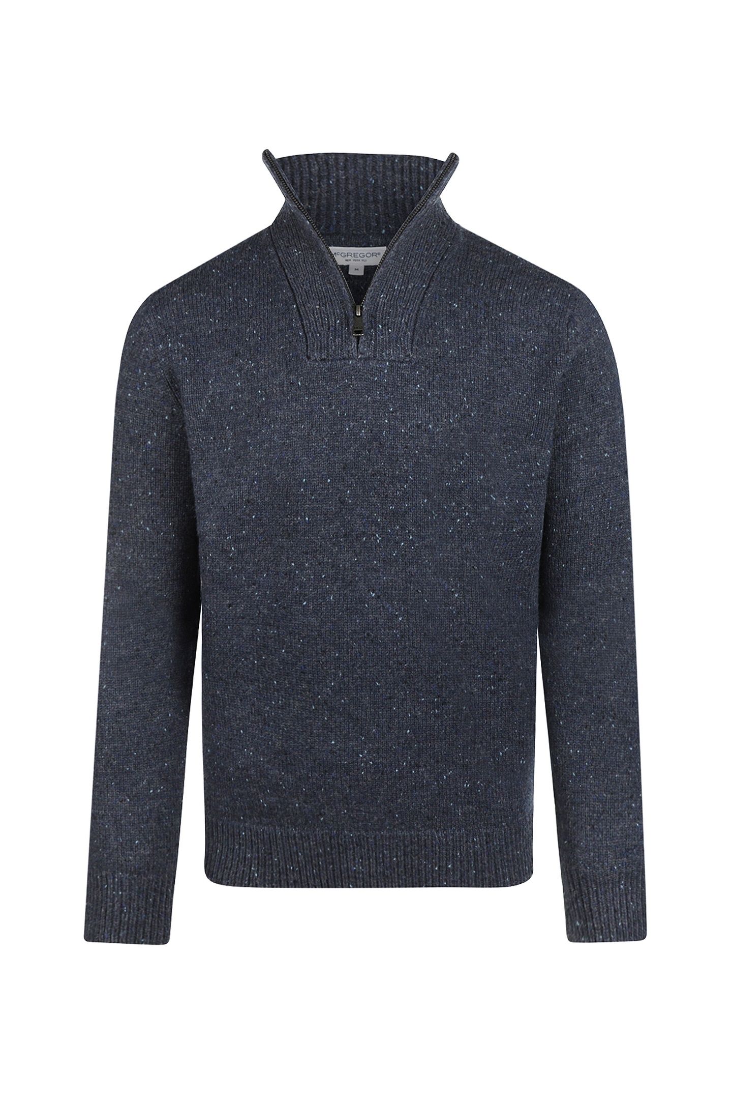ZIP MOCK FISHERMANS SWEATER NAVY 3