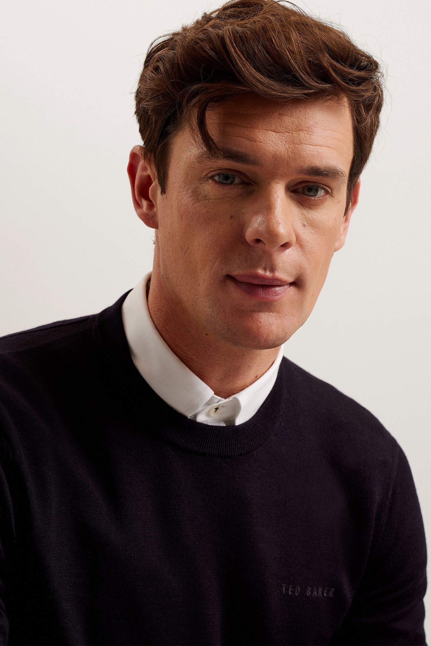 LIBLO MERINO BRANDED CREW NECK NAVY 3