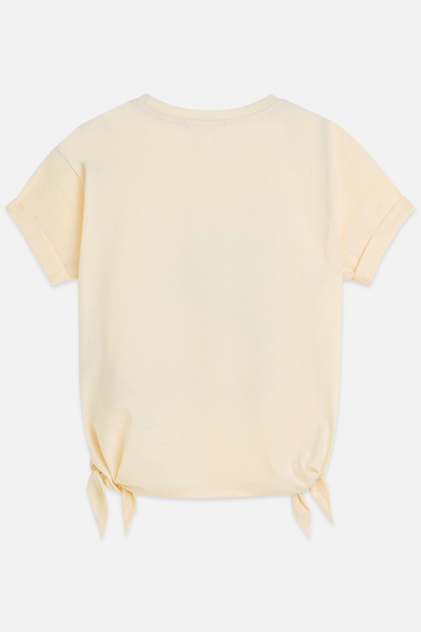 GIRLS FRONT ARTWORK RELAXEDFIT KNOTTED TSHIRT LIGHT BEIGE 2