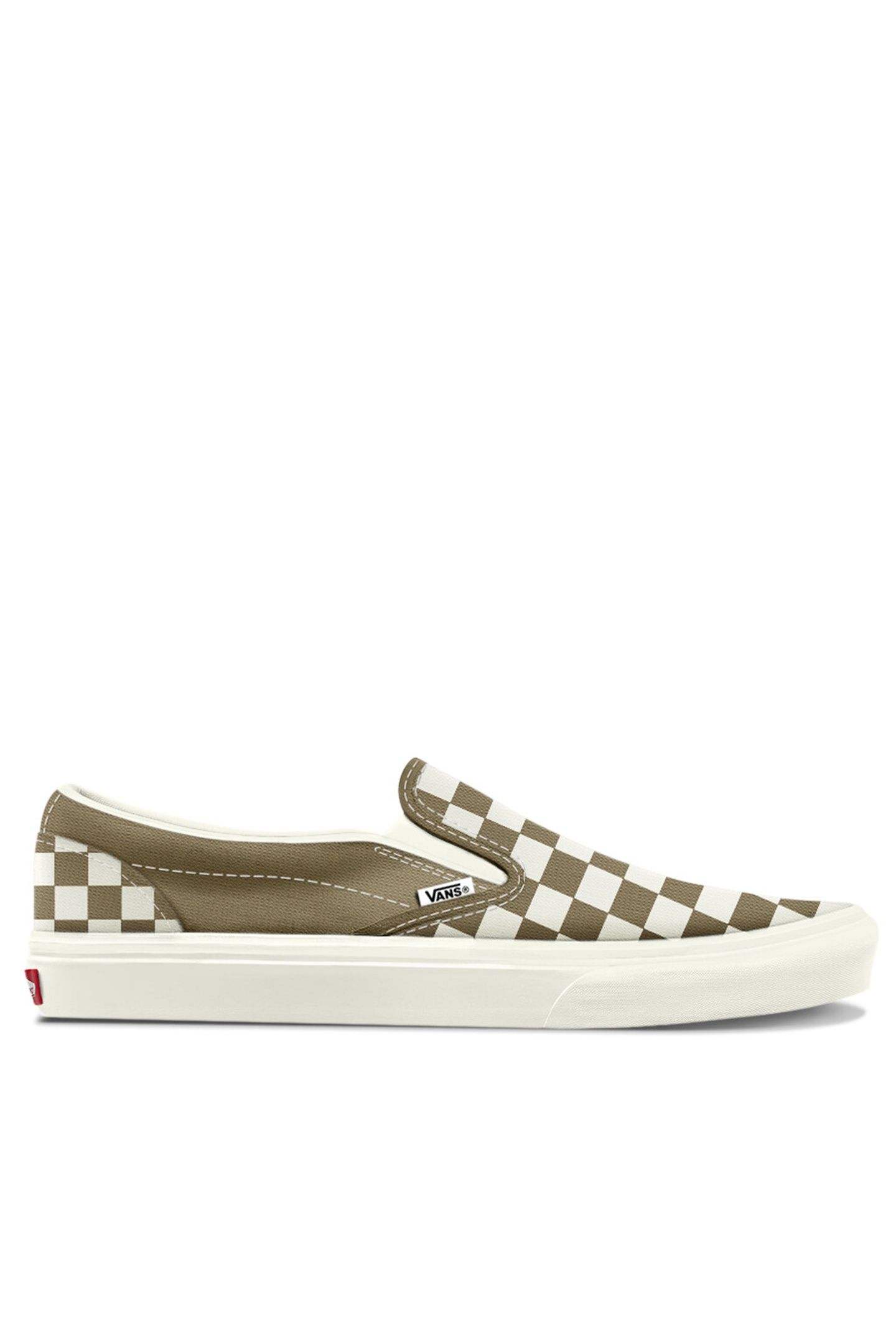 UNISEX CLASSIC SLIP-ON COLOR THEORY CHECKERBOARD OLIVE BROWN 1