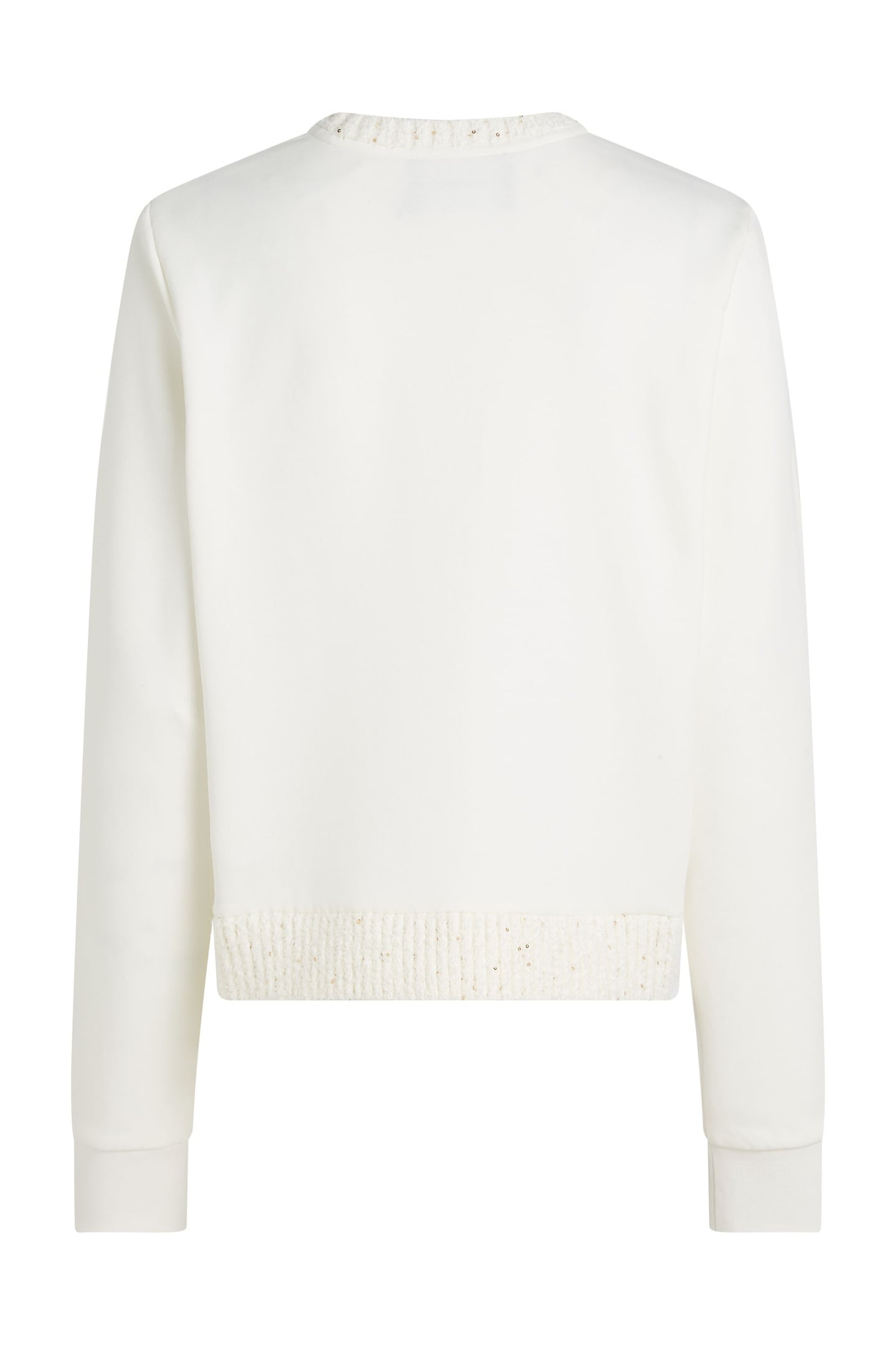 BOUCLE KNIT MIX SWEATSHIRT CANNOLI CREAM 5