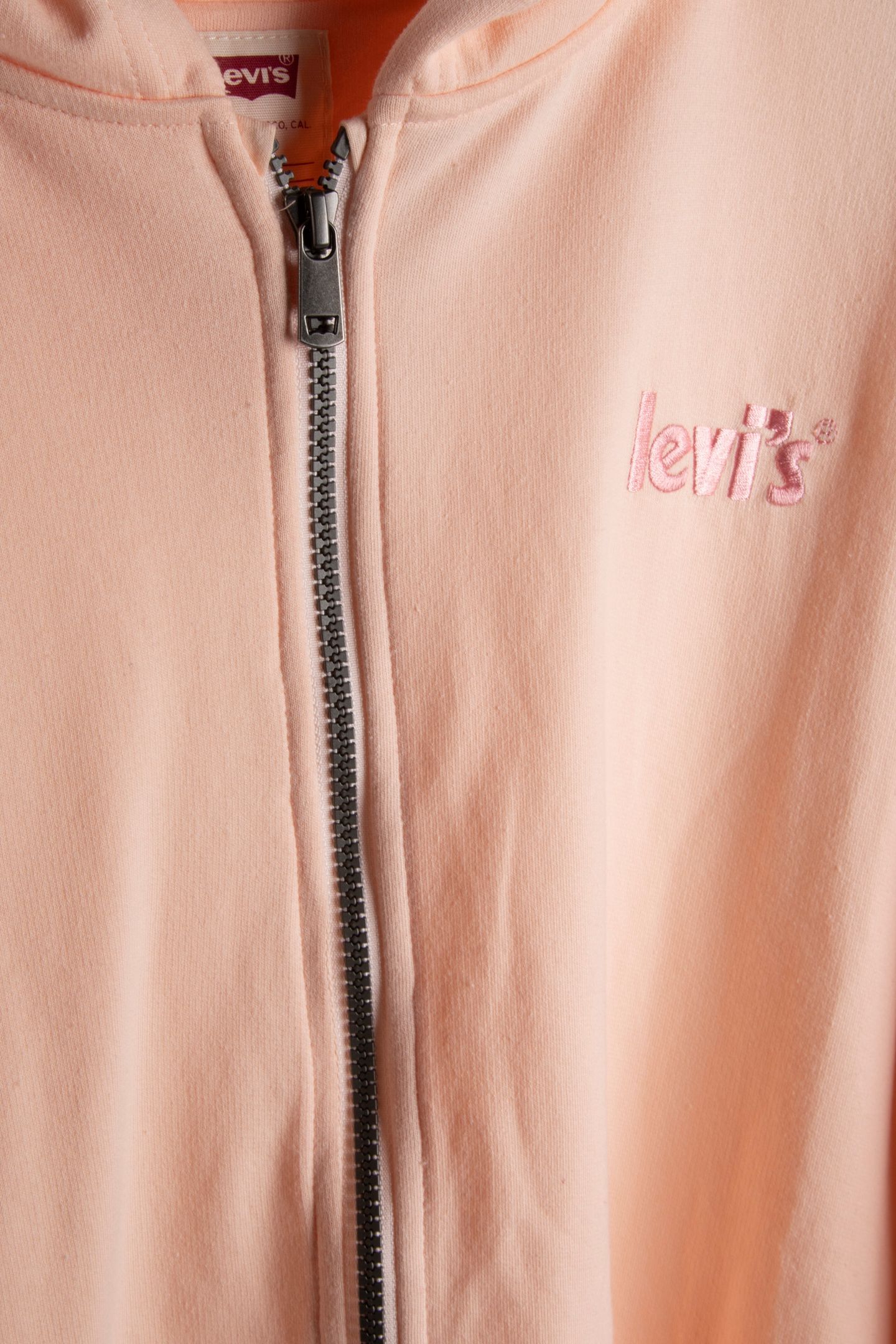 GIRLS OVERSIZED ZIP UP HOODIE PALE PEACH 4
