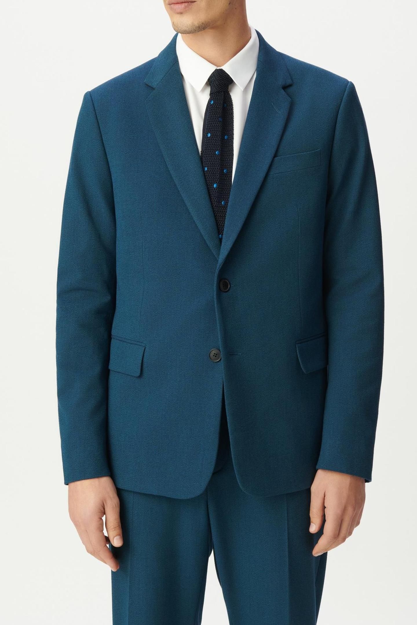 BLUE SEMI-PLAIN SUIT JACKET 1
