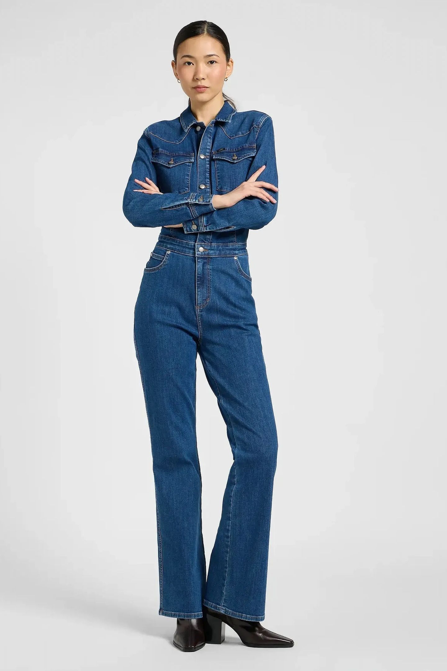 WESTERN JUMPSUIT UPSTREAM SLIM DENIM BLUE 3