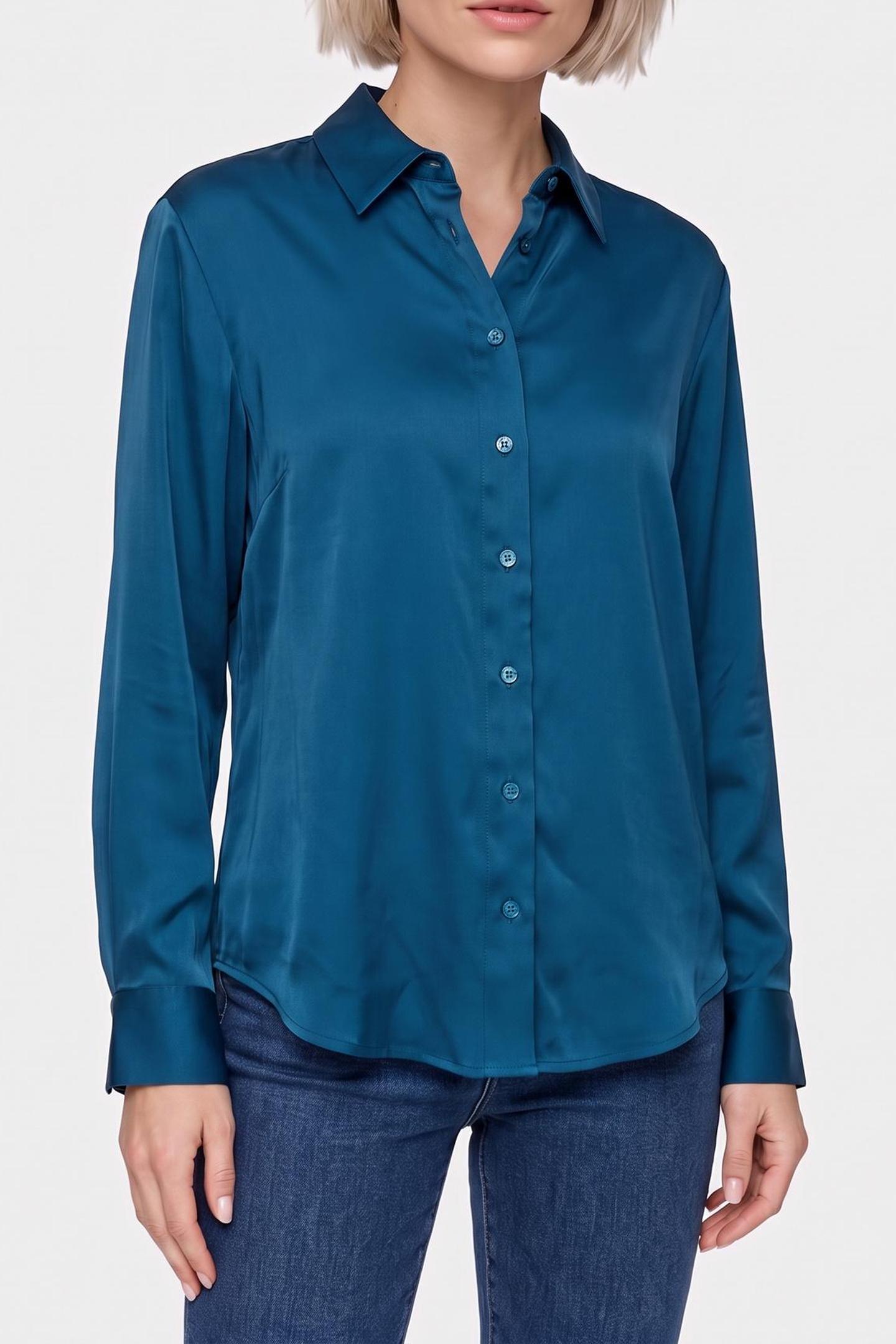 SATIN LS SHIRT RIVER BLUE 1