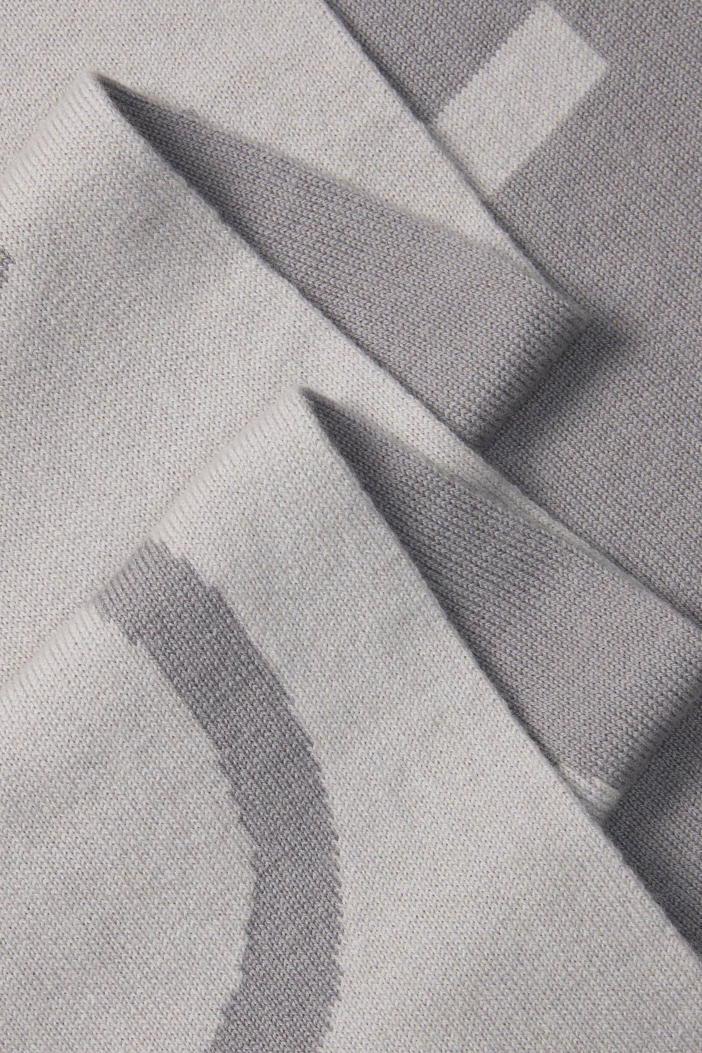 BOLD LOGO 2-TONE WOOL SCARF QUIET GRAY/CHISELED STONE 2