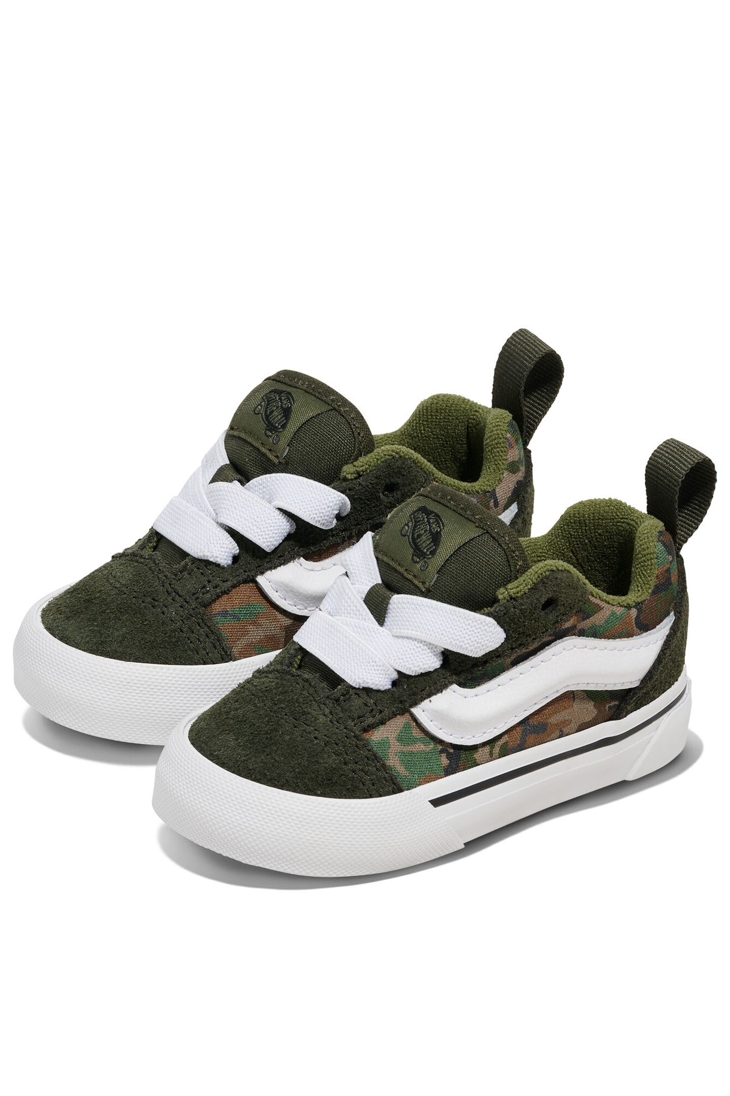TODDLER KNU SKOOL ELASTIC LACE CHECK CAMO GREEN 3