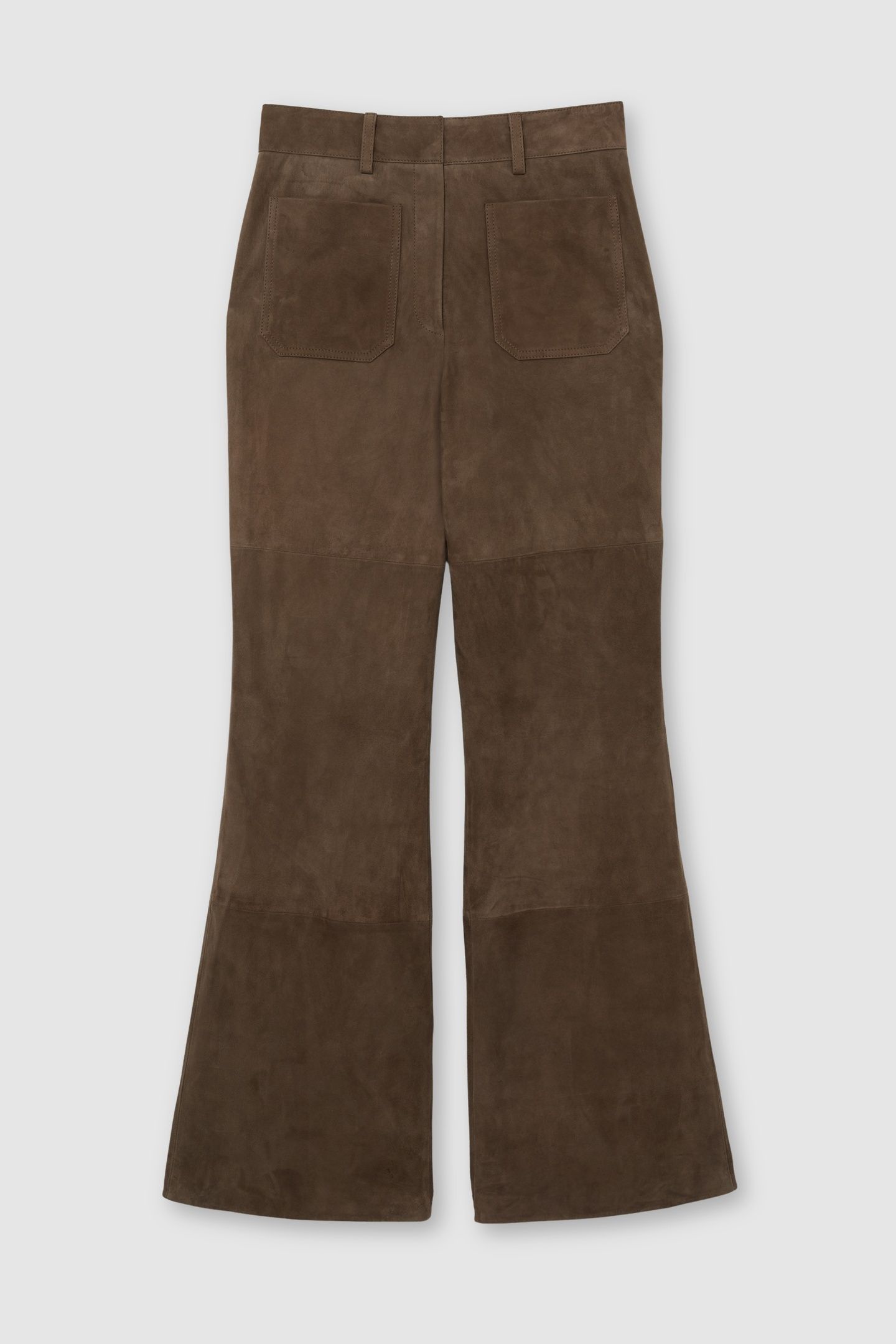 SUEDE FLARE TROUSER TAUPE NEUTRAL 5
