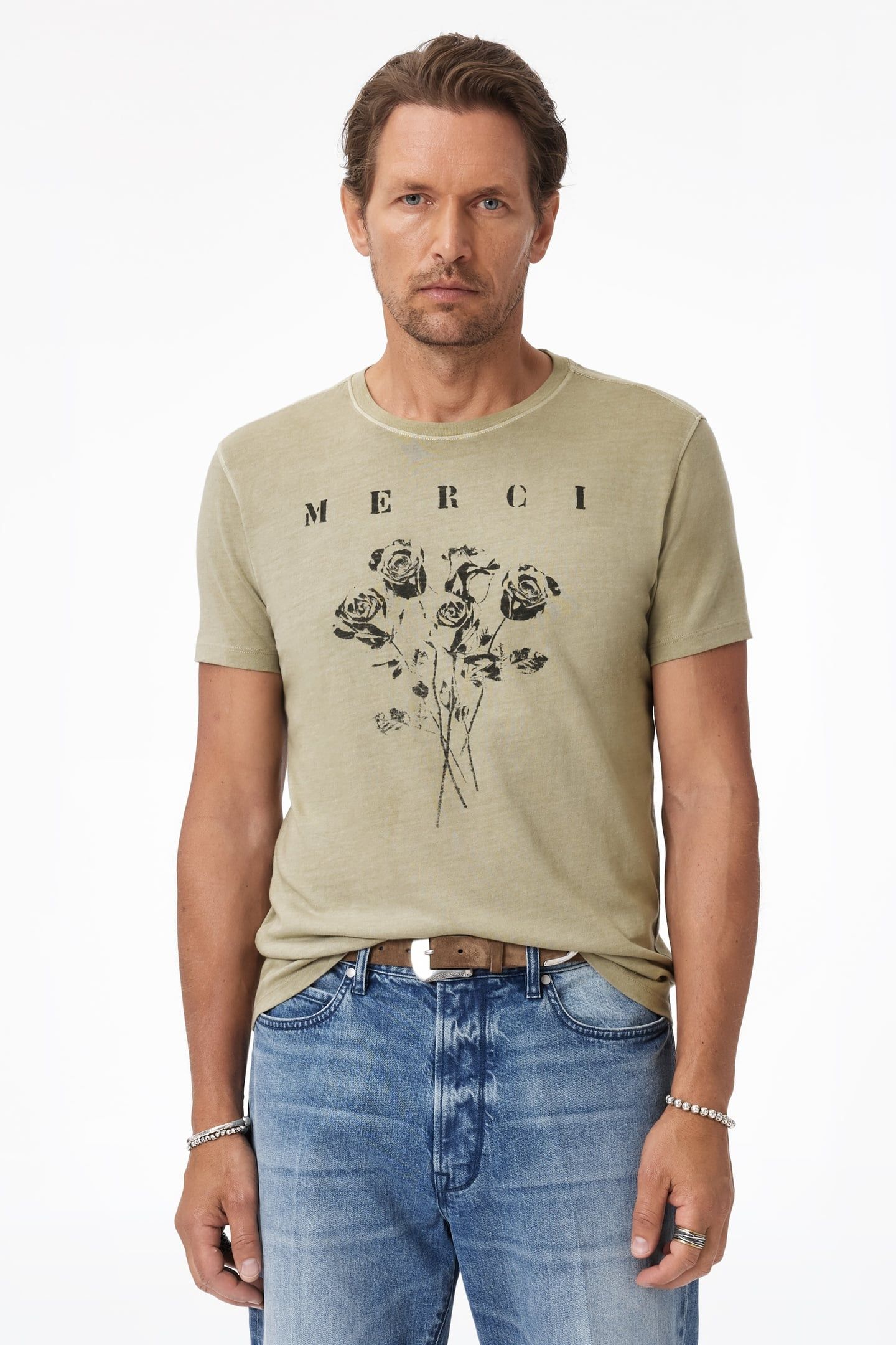 SS CREW TEE - MERCI HAZE GREY 1