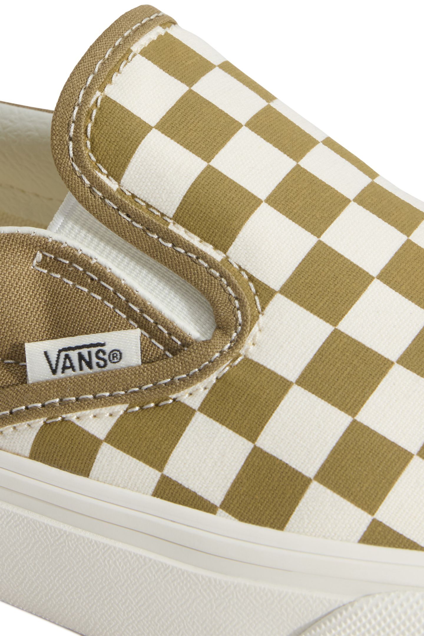 UNISEX CLASSIC SLIP-ON COLOR THEORY CHECKERBOARD OLIVE BROWN 5