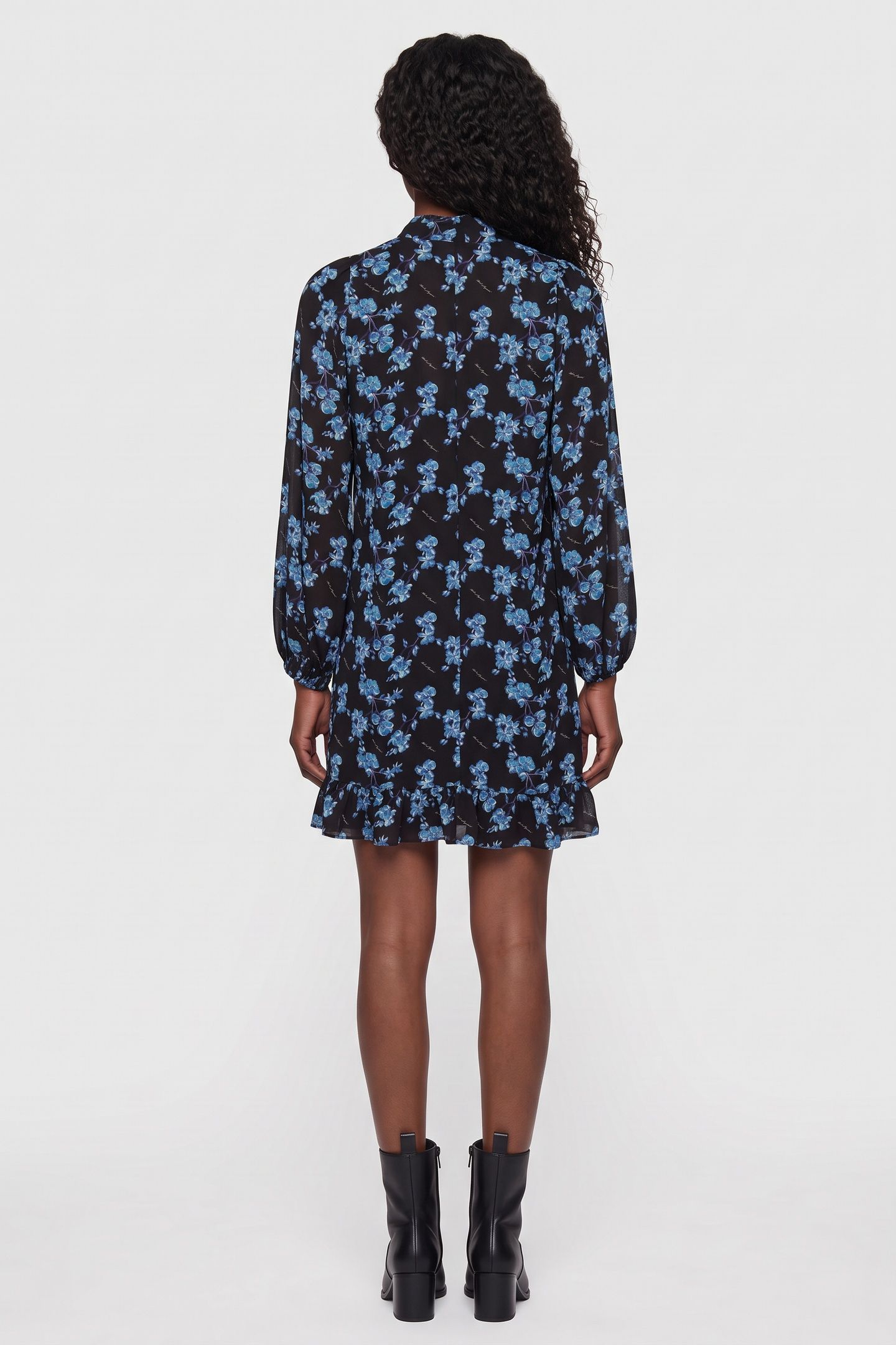 ORCHID FEMININE DRESS BLUE ORCHID PRINT 2