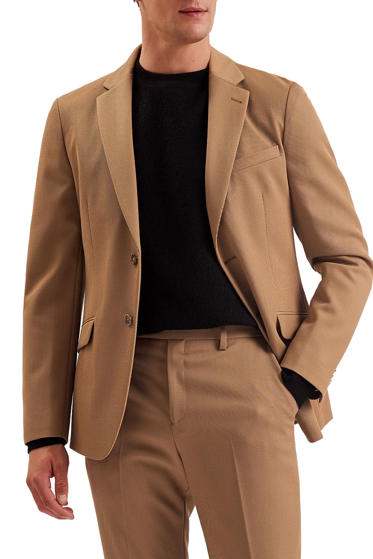 MMJ NALFANJ CAVALRY TWILL SB2 BLAZER TAN 1