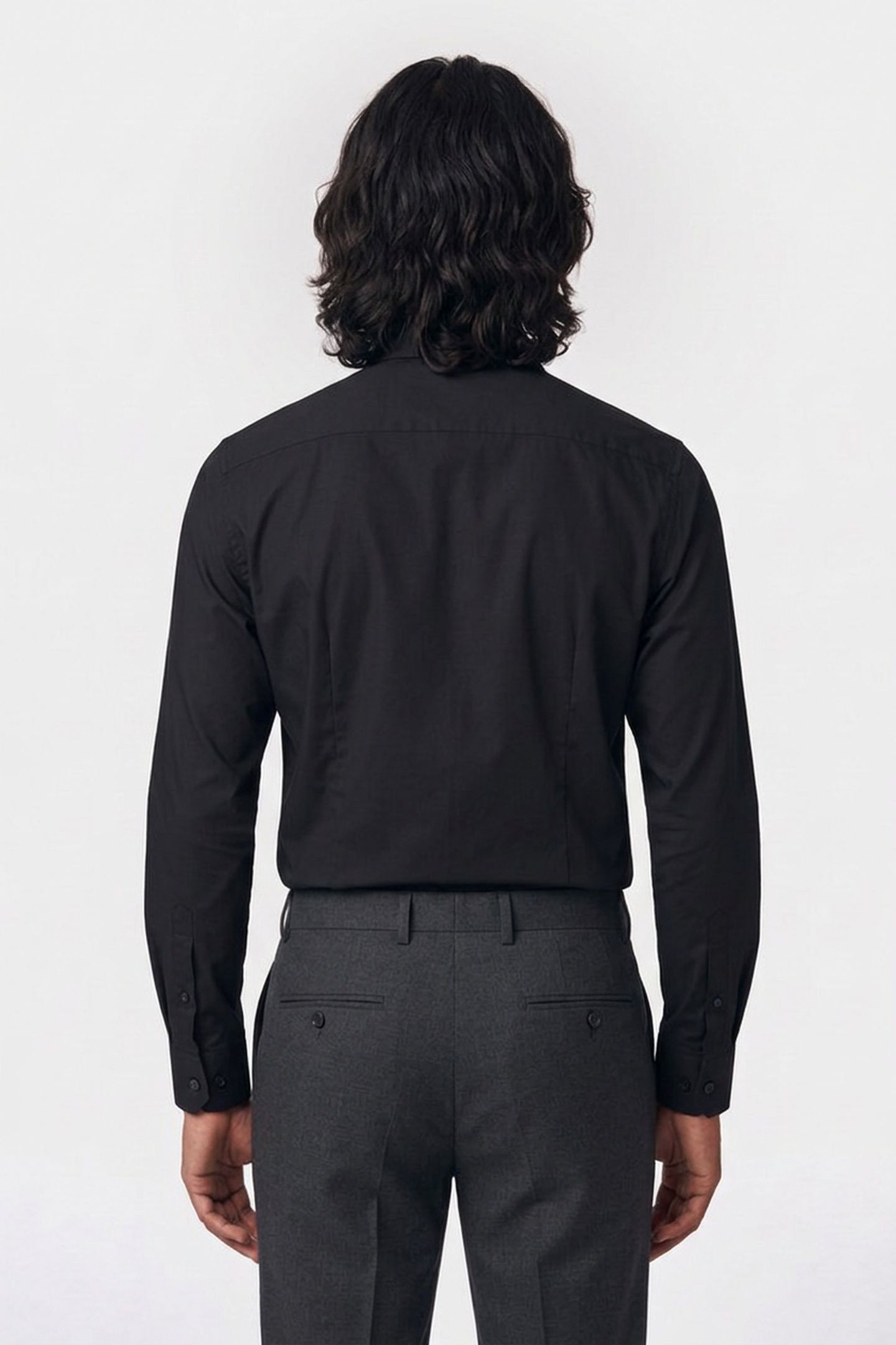SLIM ESSENTIAL POPLIN SHIRT BLACK 2