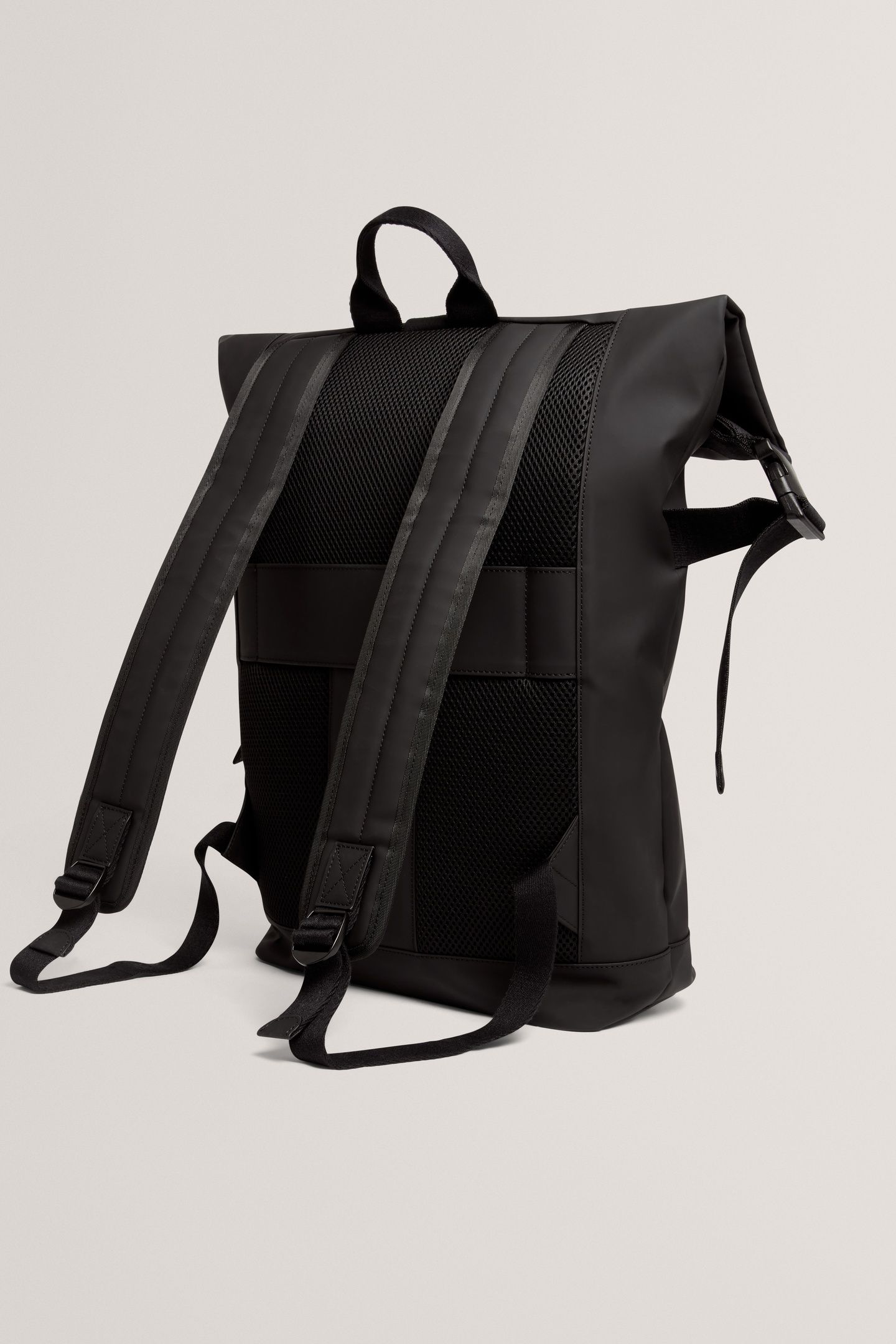 RUBBERISED PU BACKPACK BLACK 2