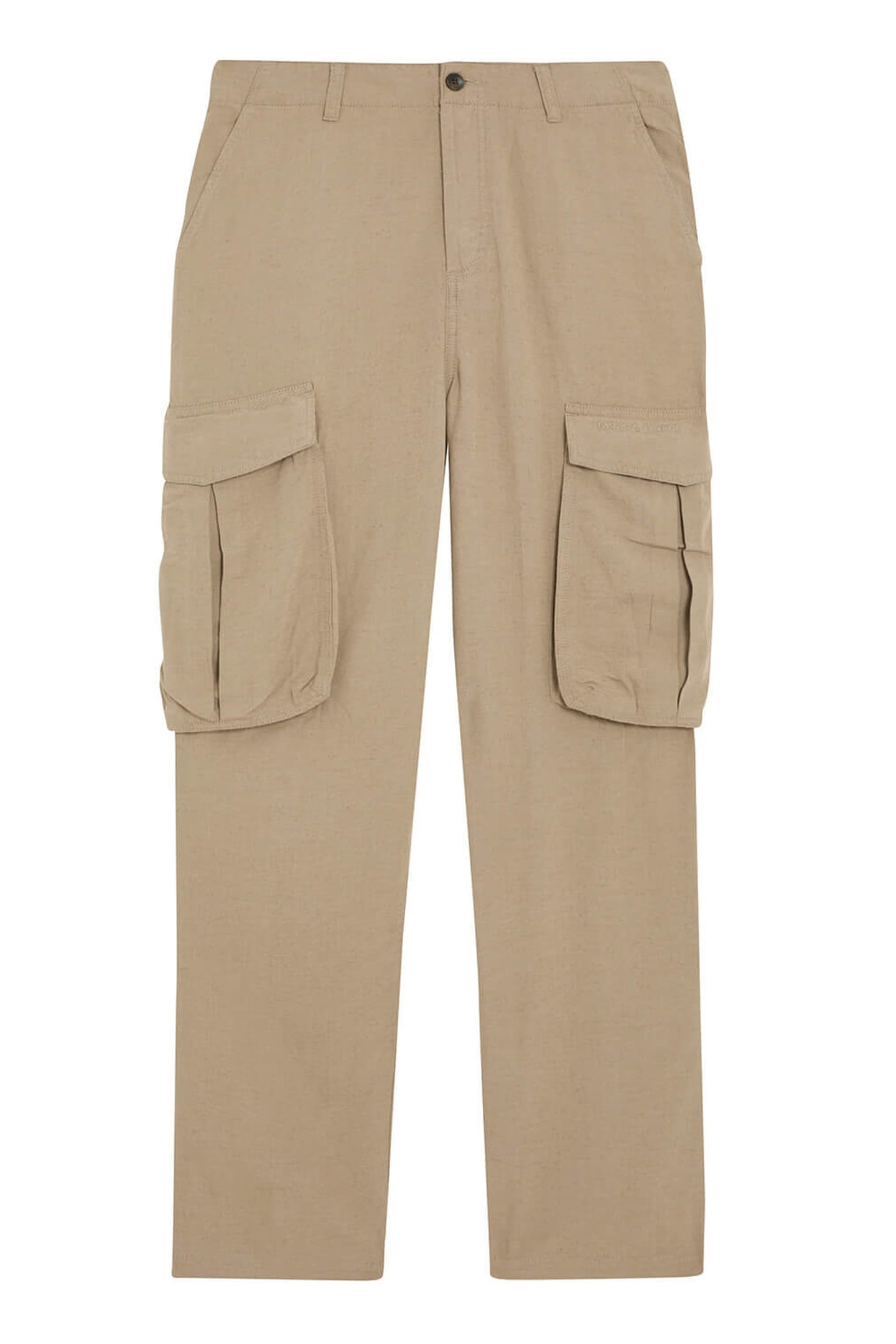COTTON LINEN CARGO TROUSERS DESERT TAUPE 4