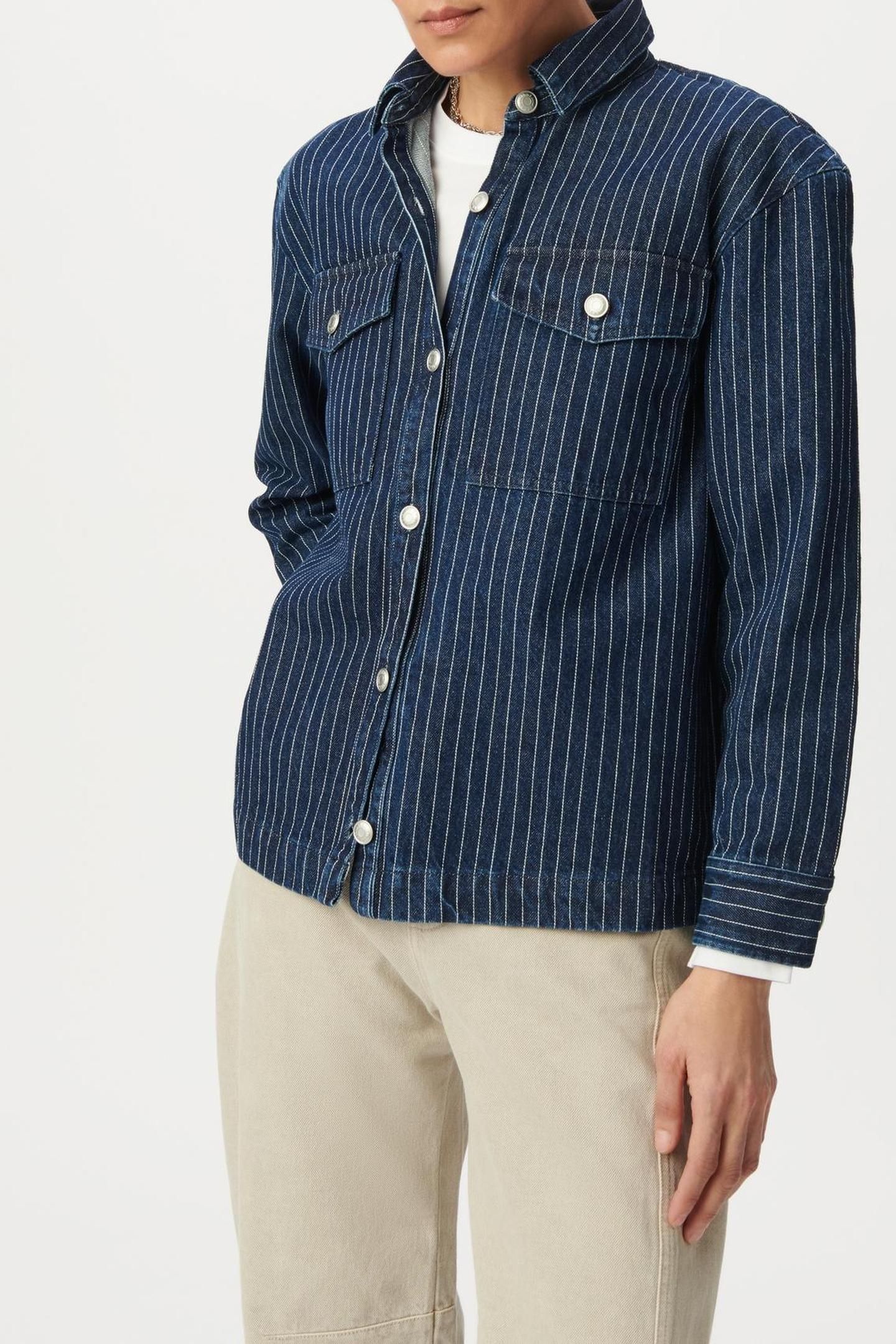 WHITE DENIM STRIPED SHIRT 5