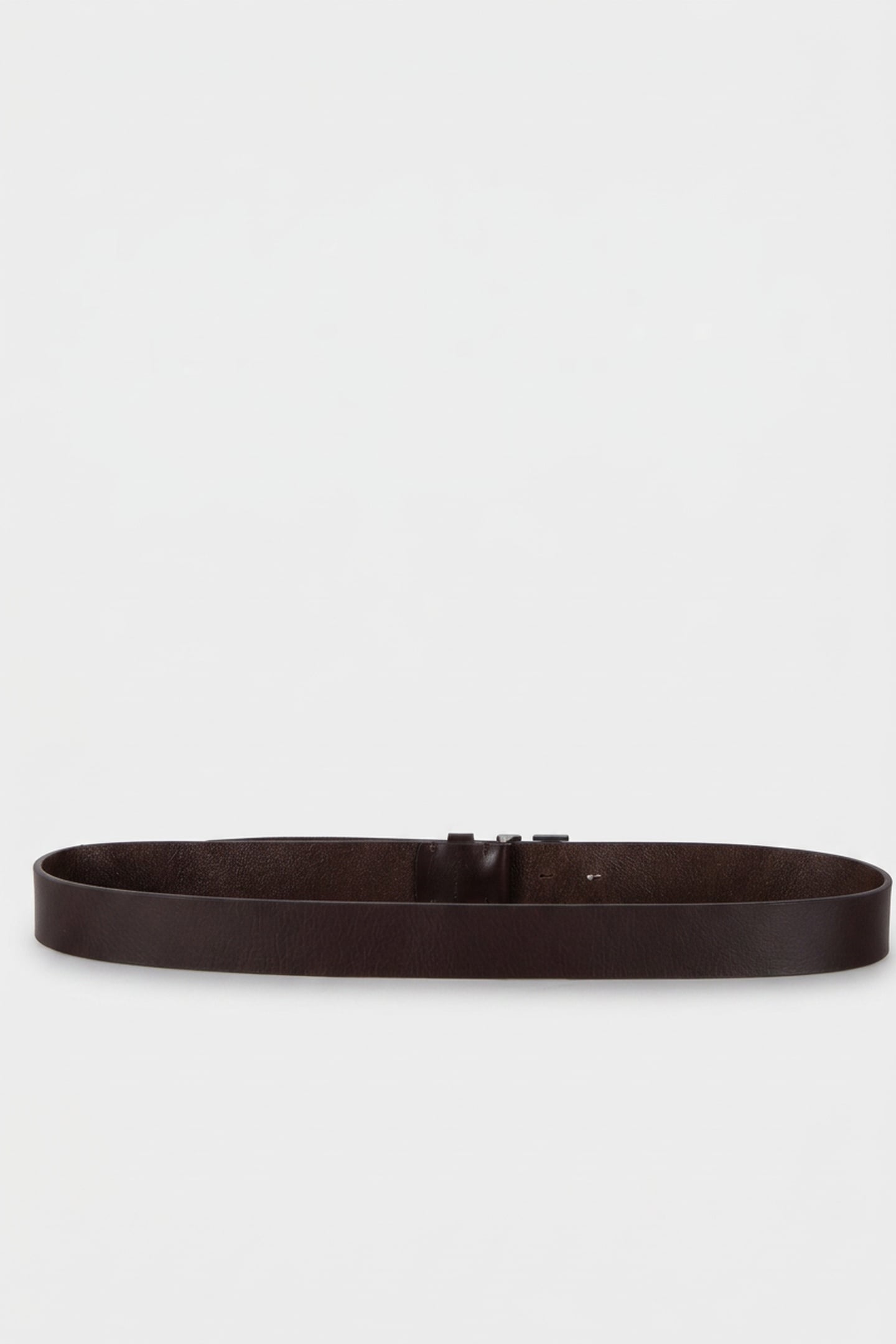 ROUND MONO PLAQUE BELT BITTER BROWN 2