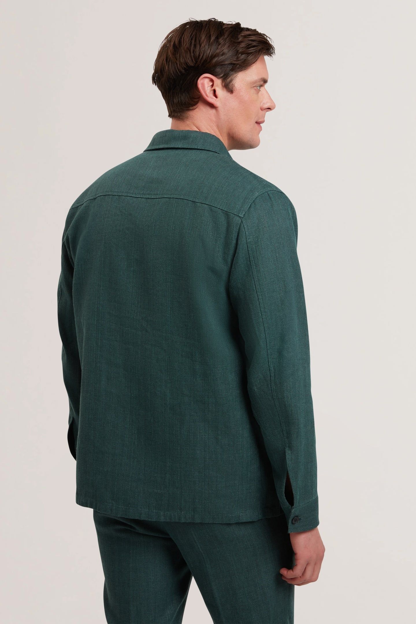 SHAWW LS DELAVE LINEN OVERSHIRT GREEN 2