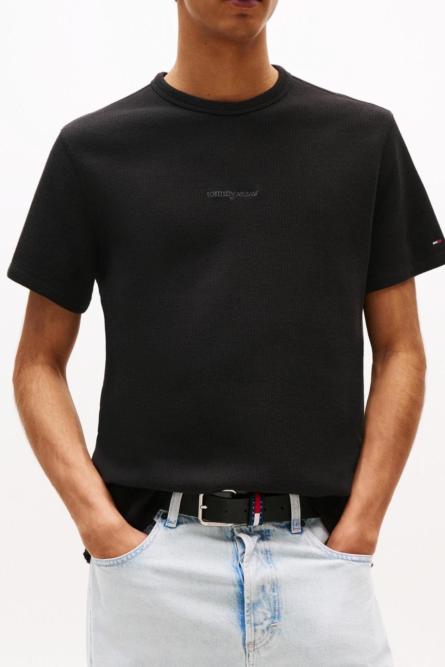 TJM SLIM WAFFLE TEE BLACK 1