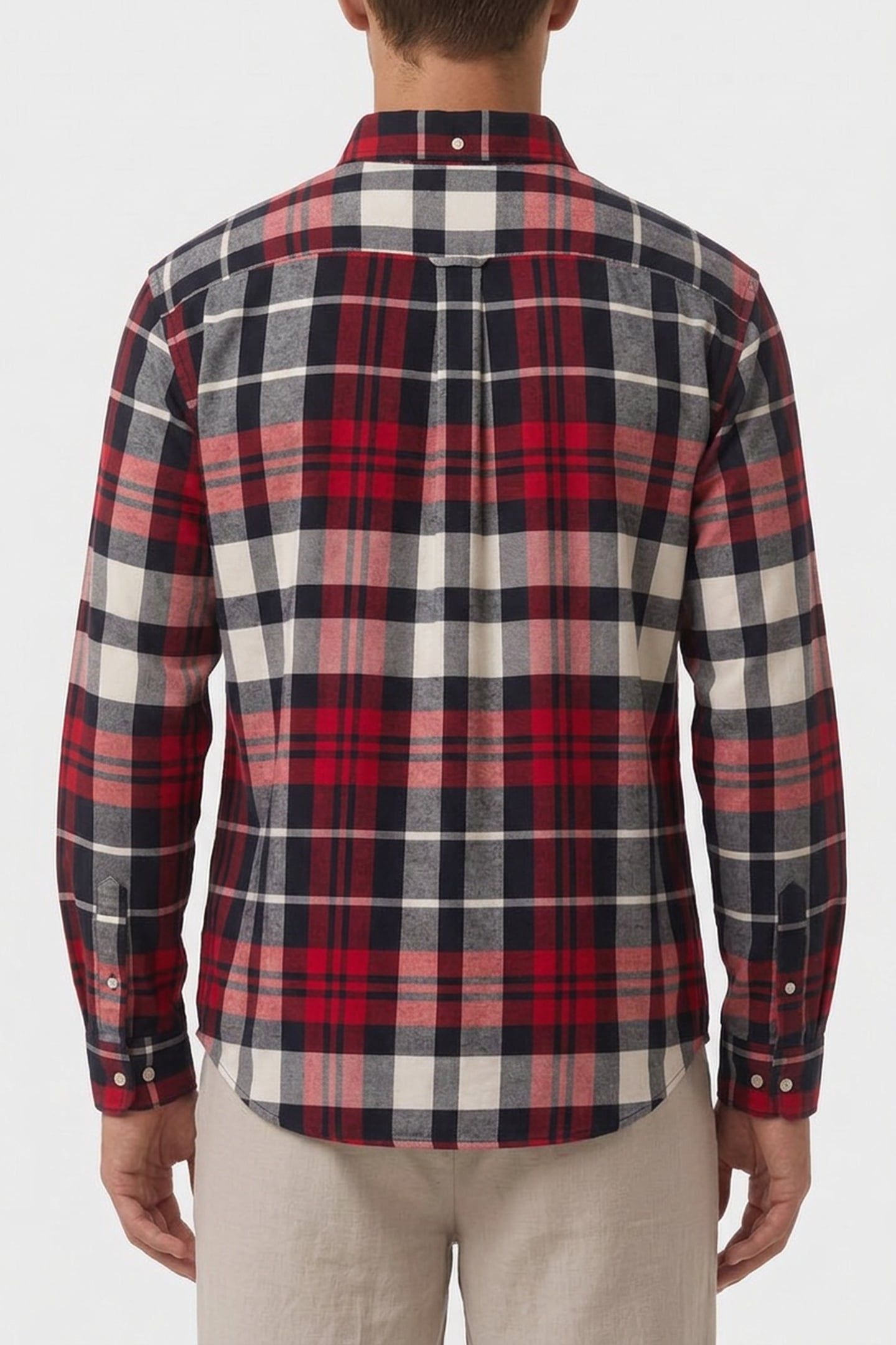 REG FLANNEL CHECK SHIRT RUBY RED 2