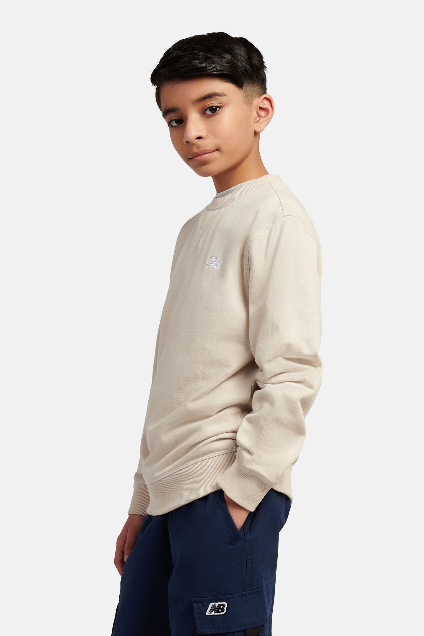 GRADE BOYS FRENCH TERRY SMALL LOGO CREW TIMBER 6