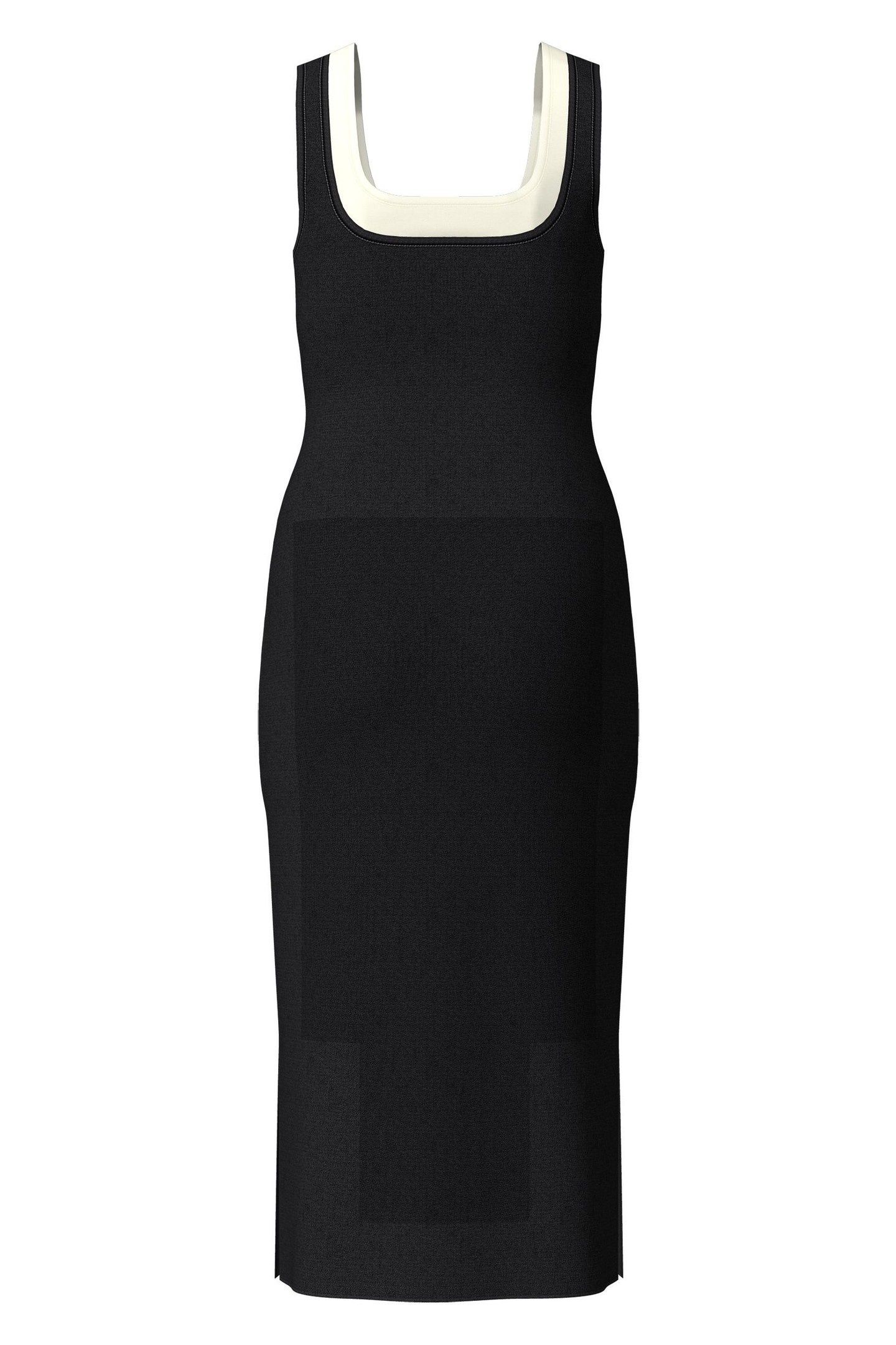 SL INTERLOCK MIDI DRESS BLACK 2