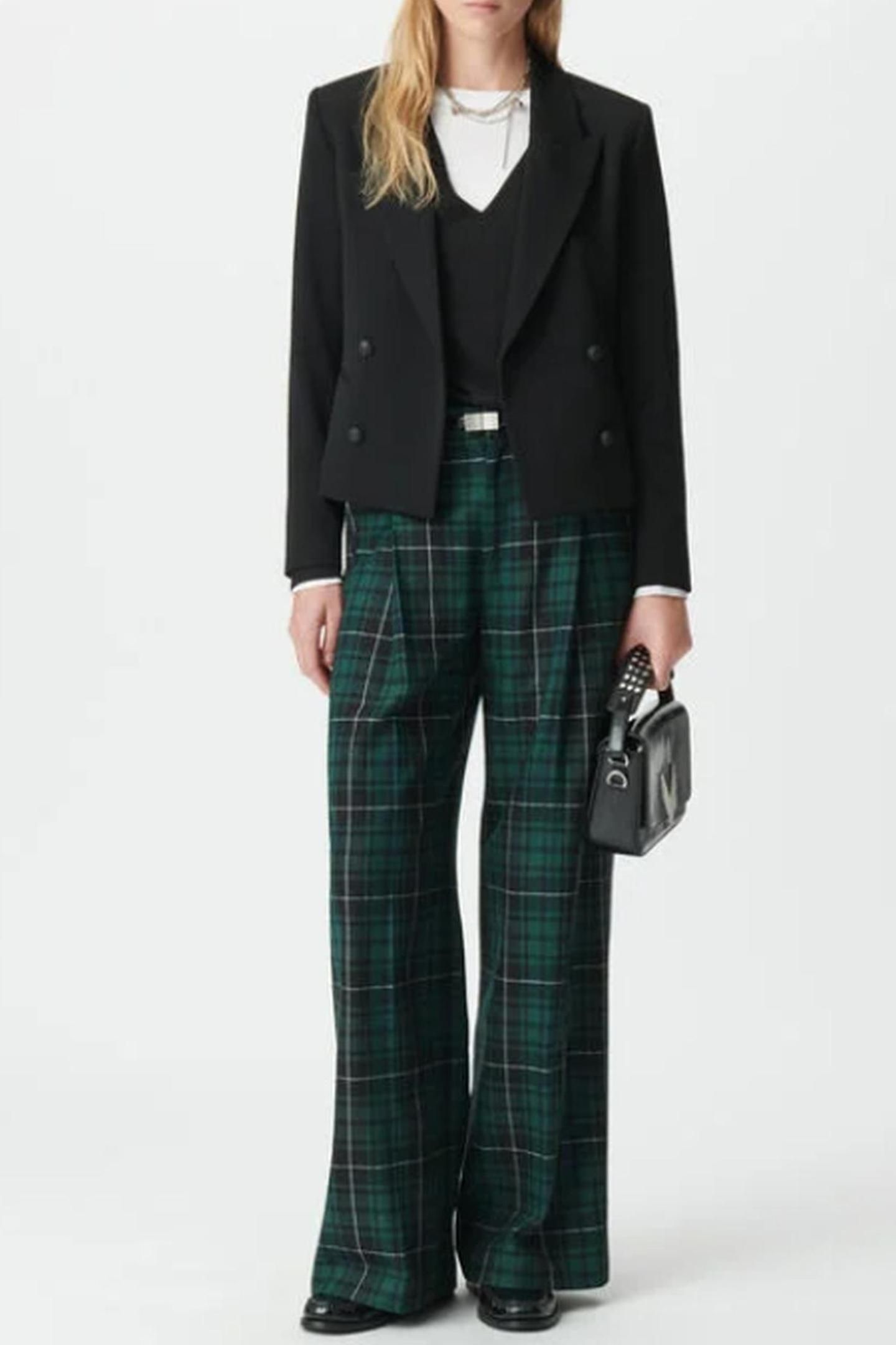 BLACK SHORT DOUBLE-BREASTED JACKET 5