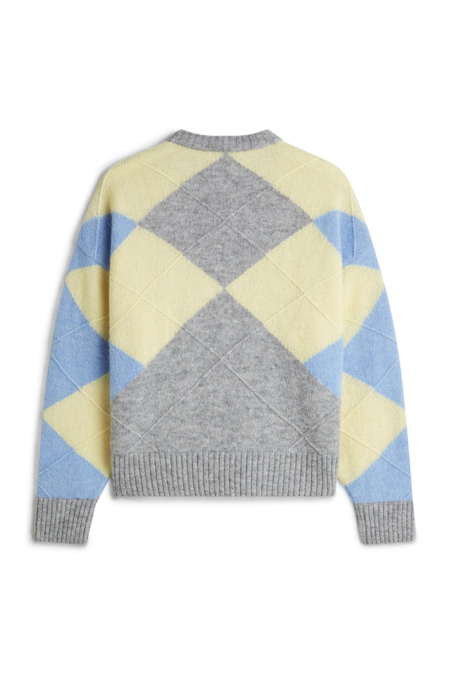 ALPACA BLEND ARGYLE LIGHT GREY HEATHER/YELLOW/BLUE ARGYLE 2