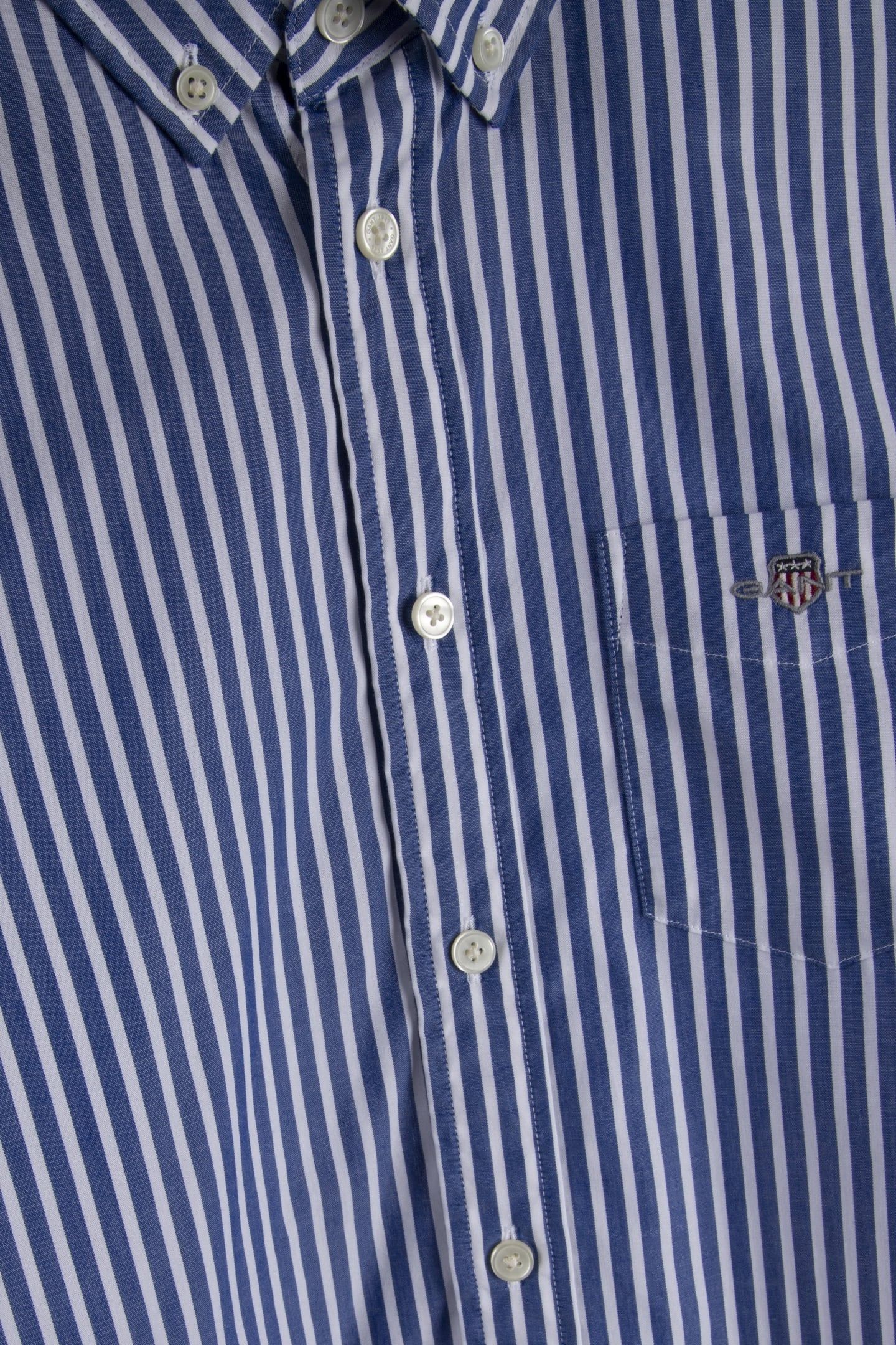 TEEN UNISEX STRIPED SHIELD POPLIN SHIRT COLLEGE BLUE 4