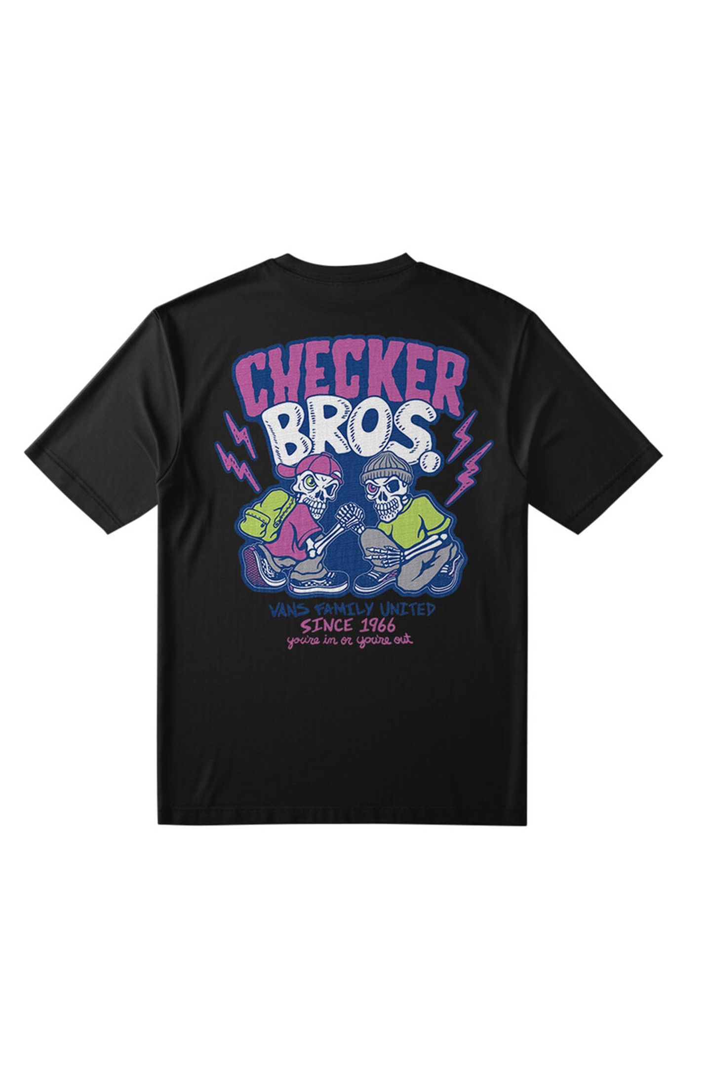 BOYS CHECKER BROS SS TEE BLACK 2